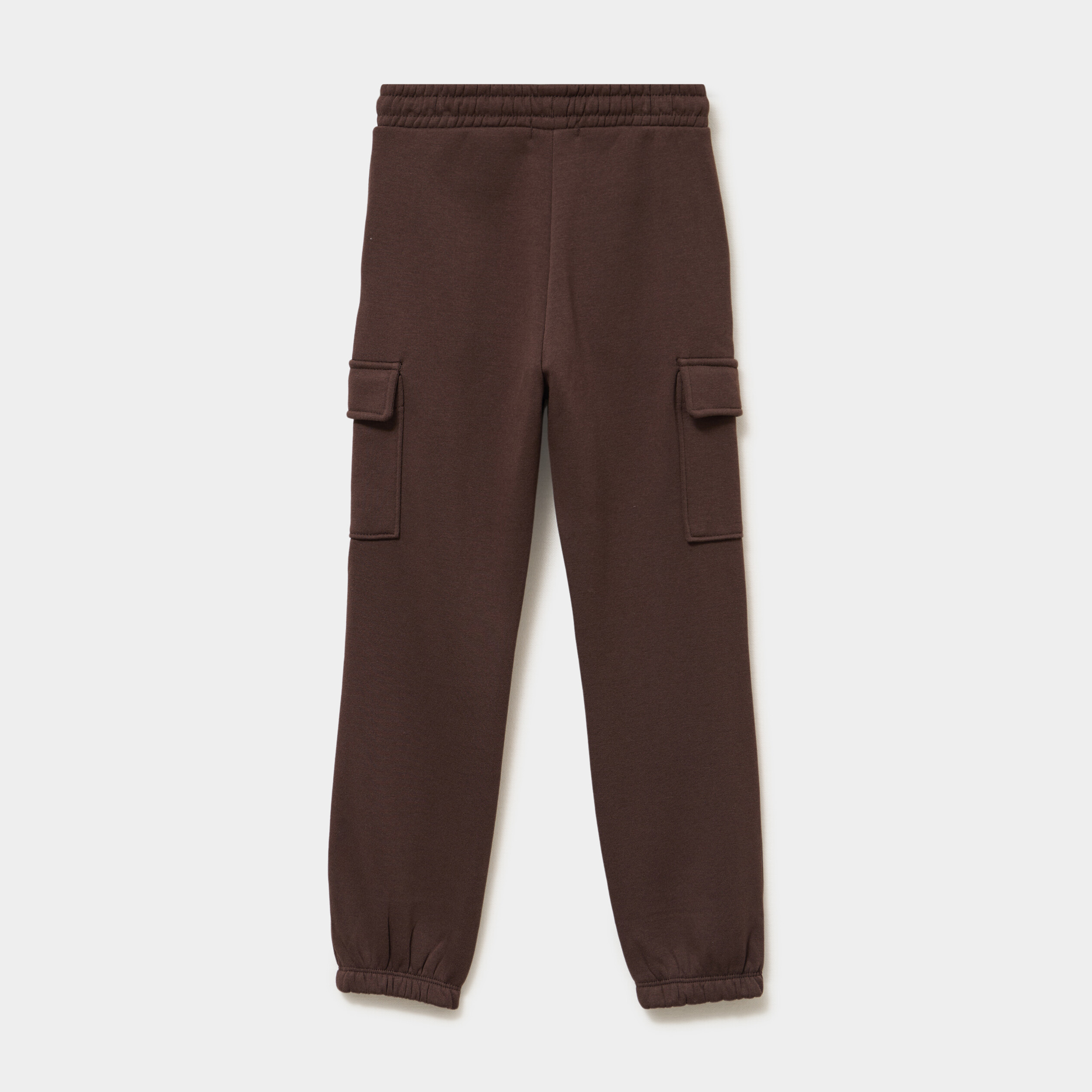 Pantalon de jogging cargo molletonn&eacute; marron fonc&eacute; fille