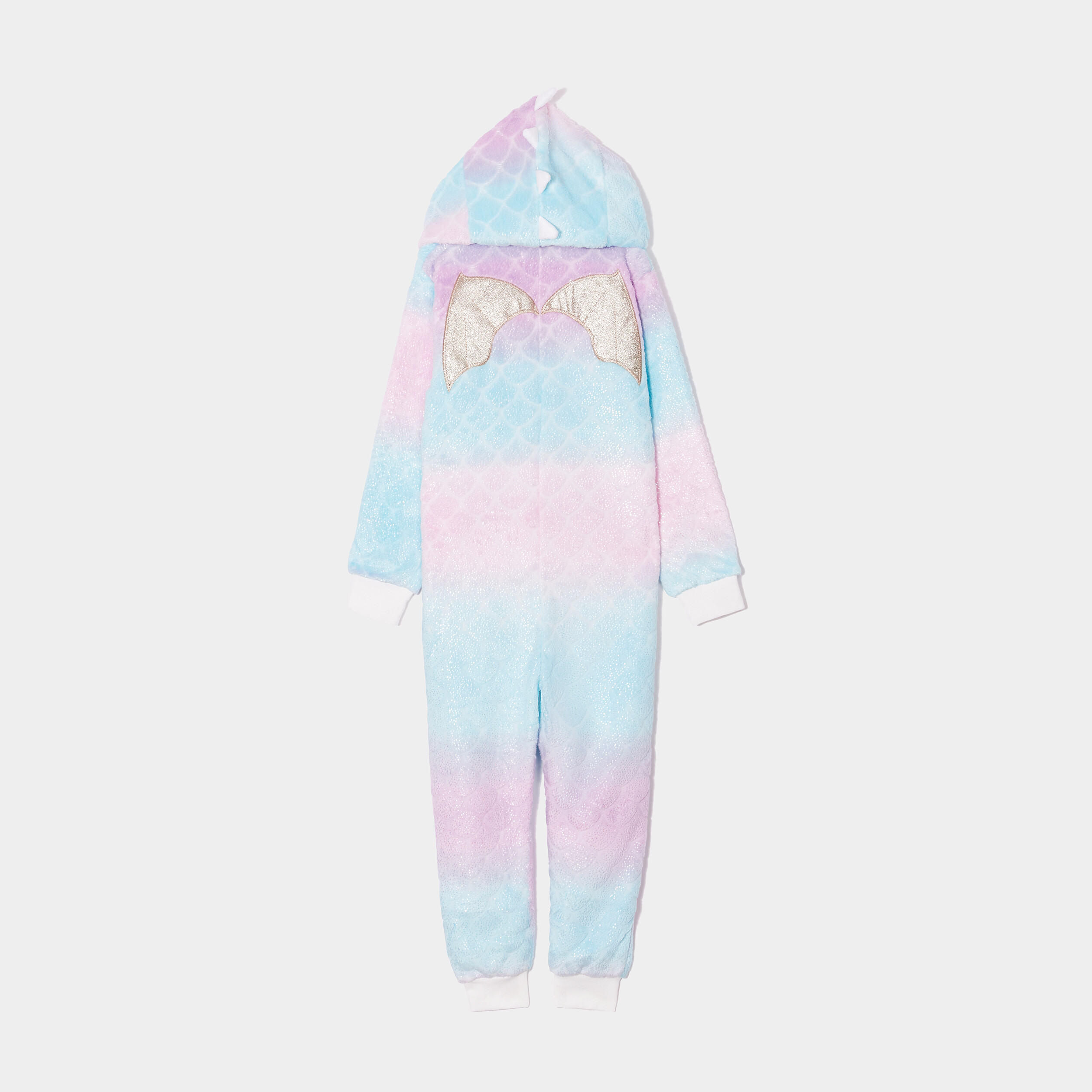 Combinaison pyjama pilou zippée capuche multicolore fille