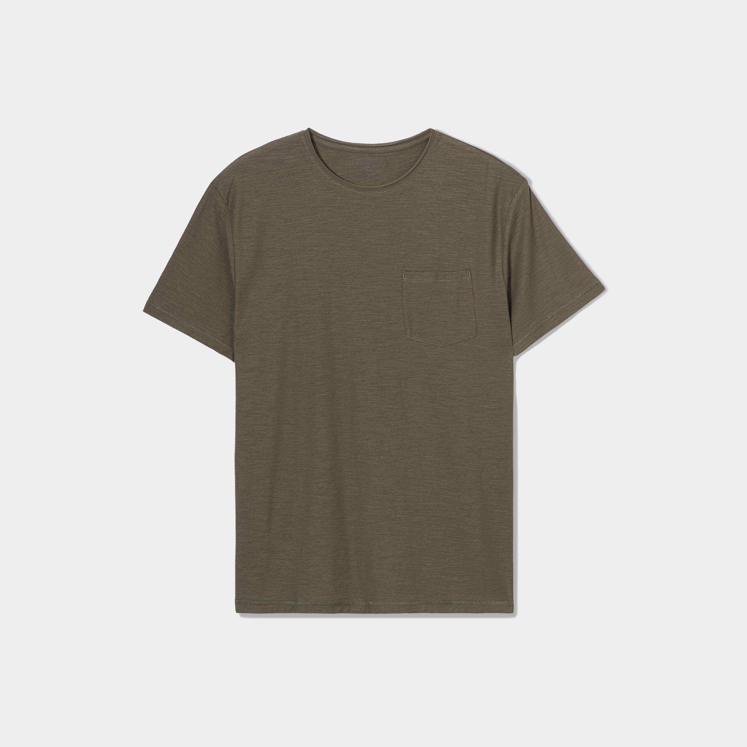 t shirt coton col rond 1 poche liberto vert kaki homme T-shirt coton col rond 1 poche Liberto vert kaki homme