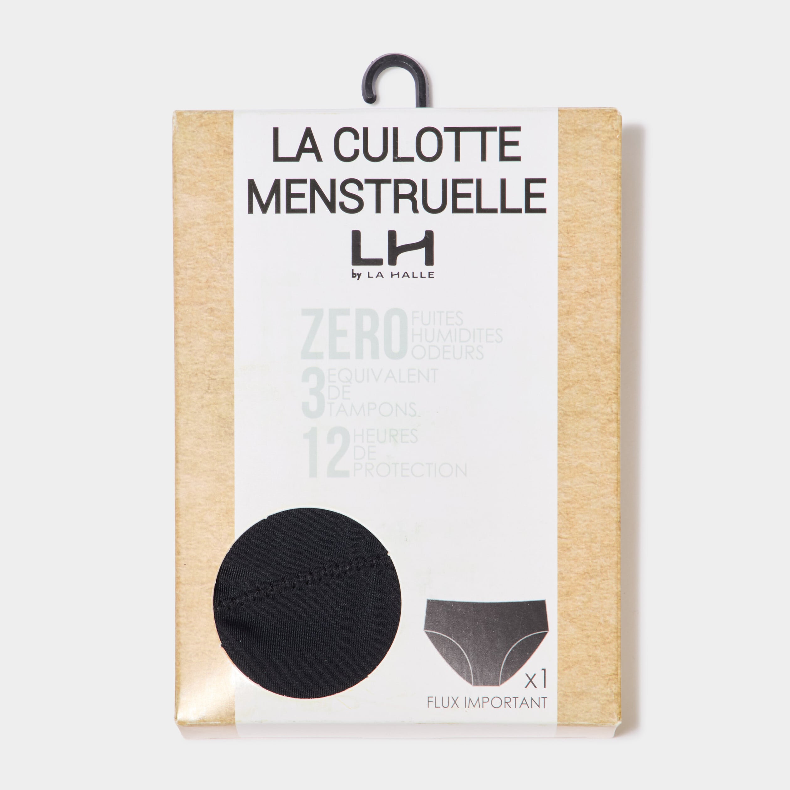 Culotte menstruelle microfibre noir femme