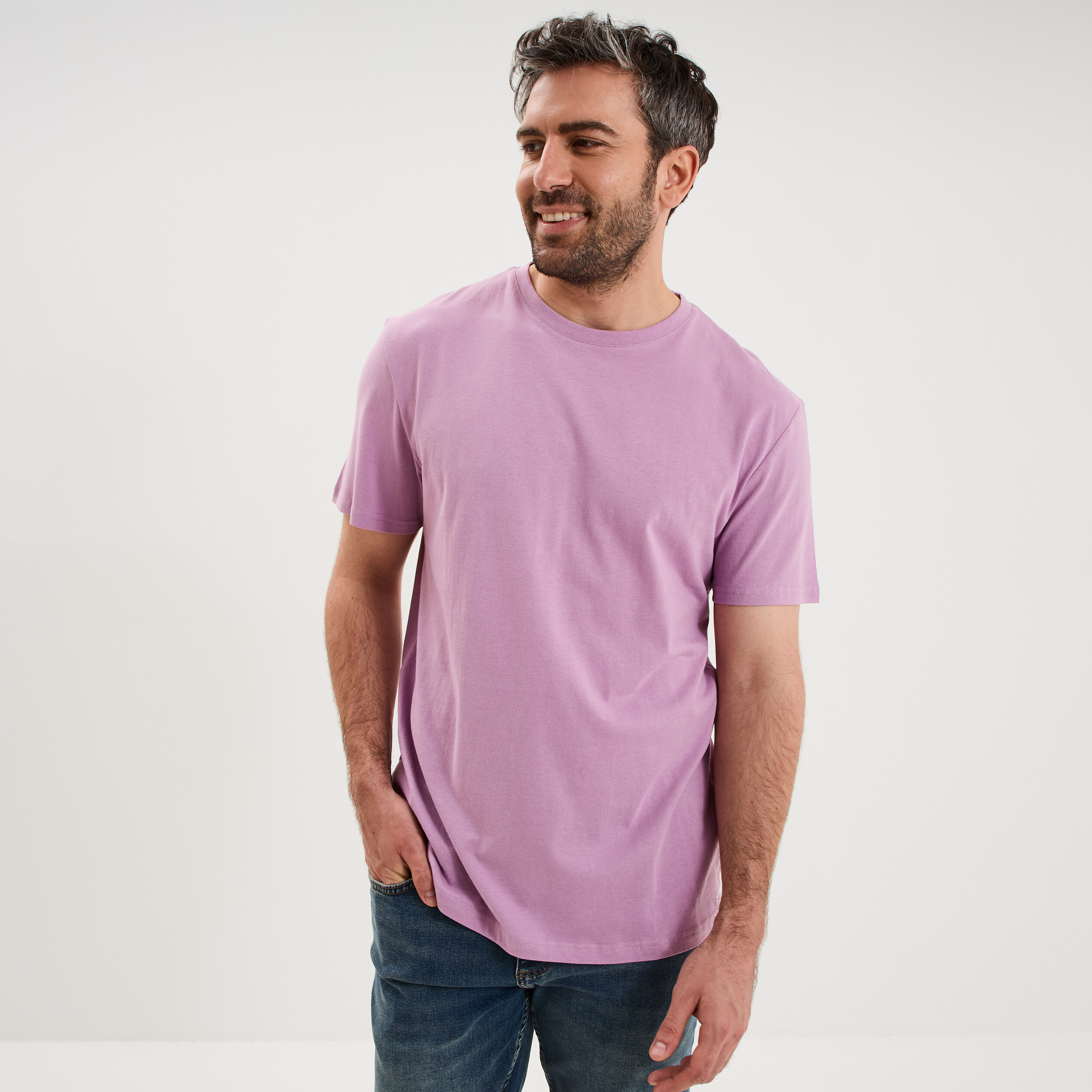 T-shirt droit en coton manches courtes parme homme