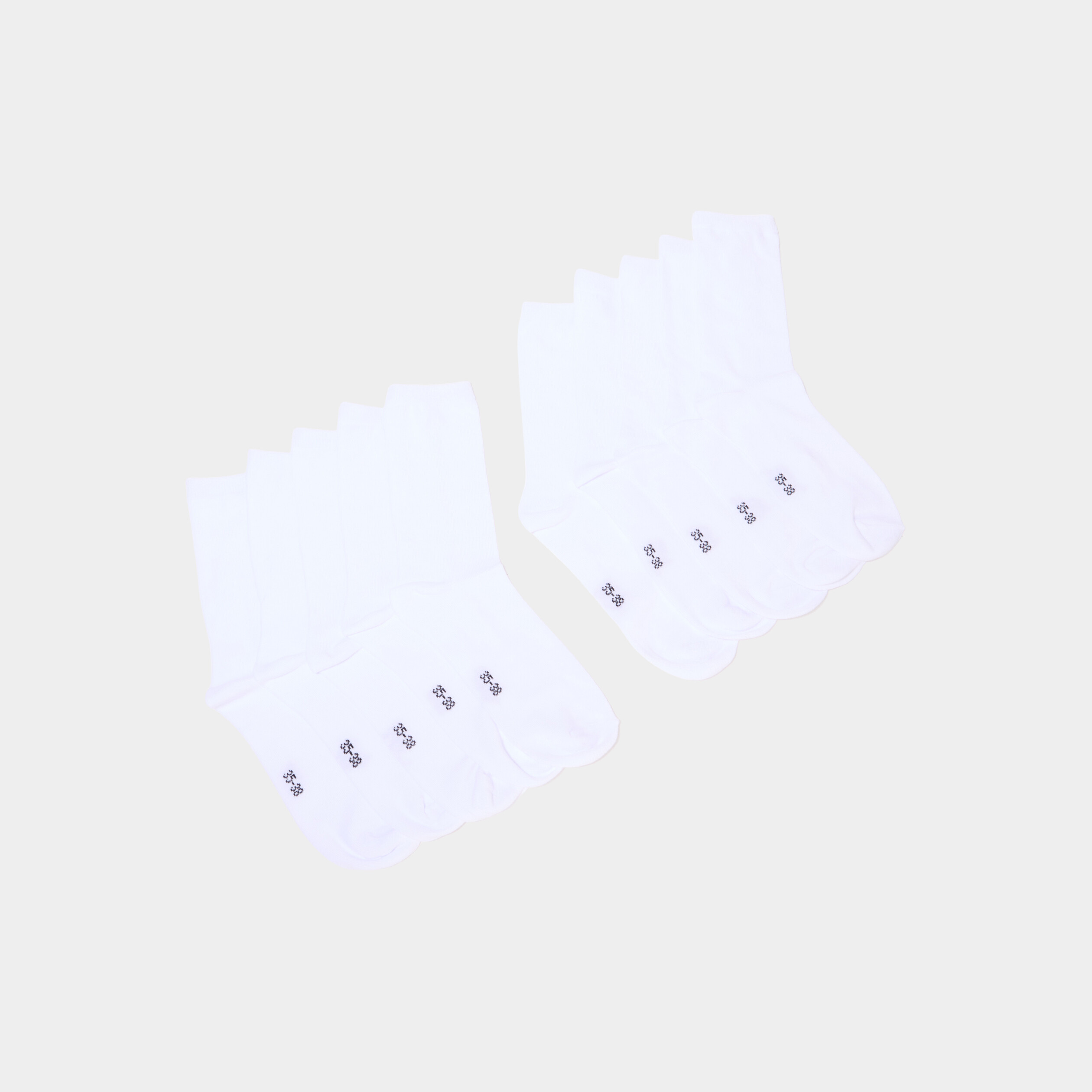 Lot 10 paires chaussettes blanc femme