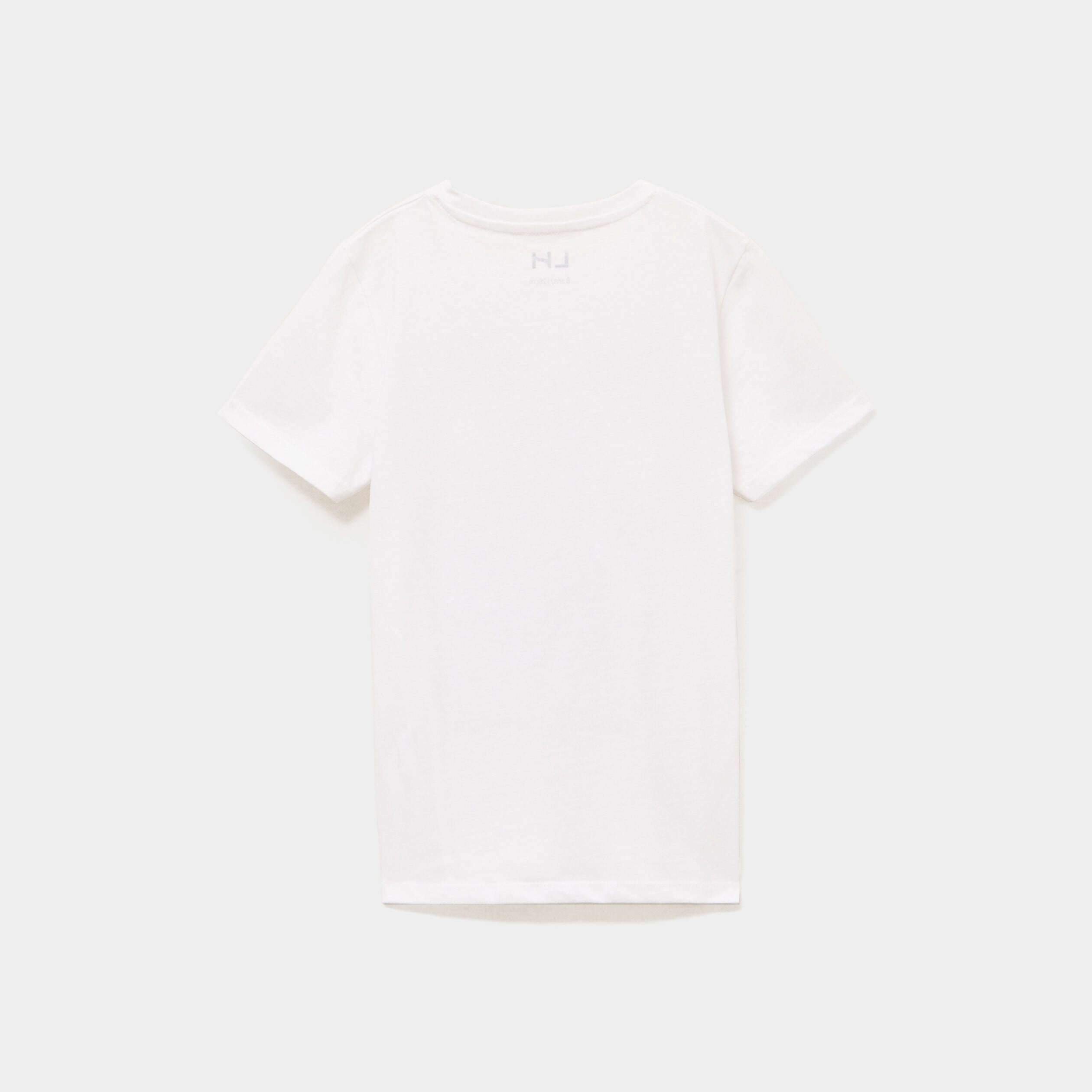 T-shirt col rond manches courtes coton blanc gar&ccedil;on