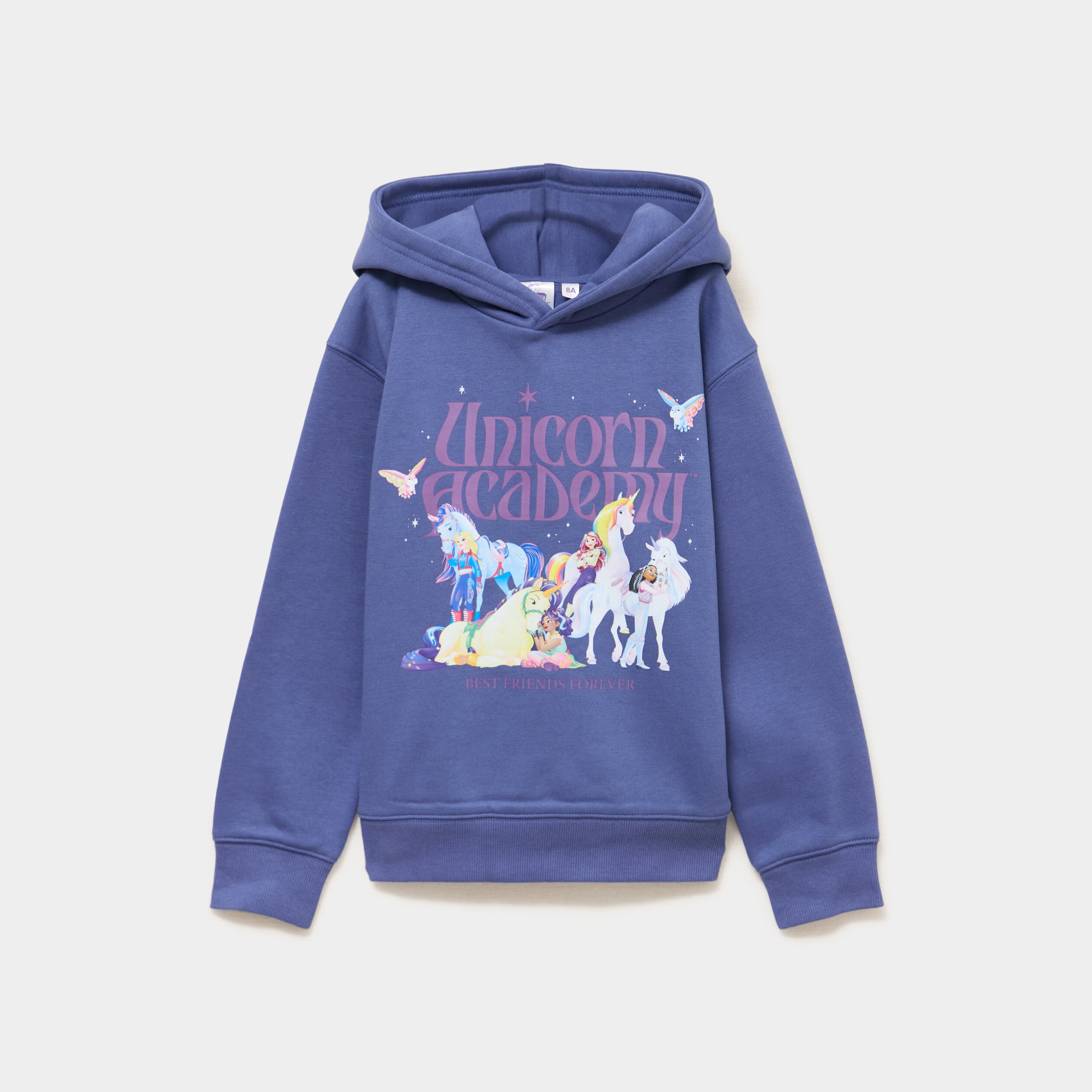 Sweat hoodie L'&Eacute;cole des licornes gris fille