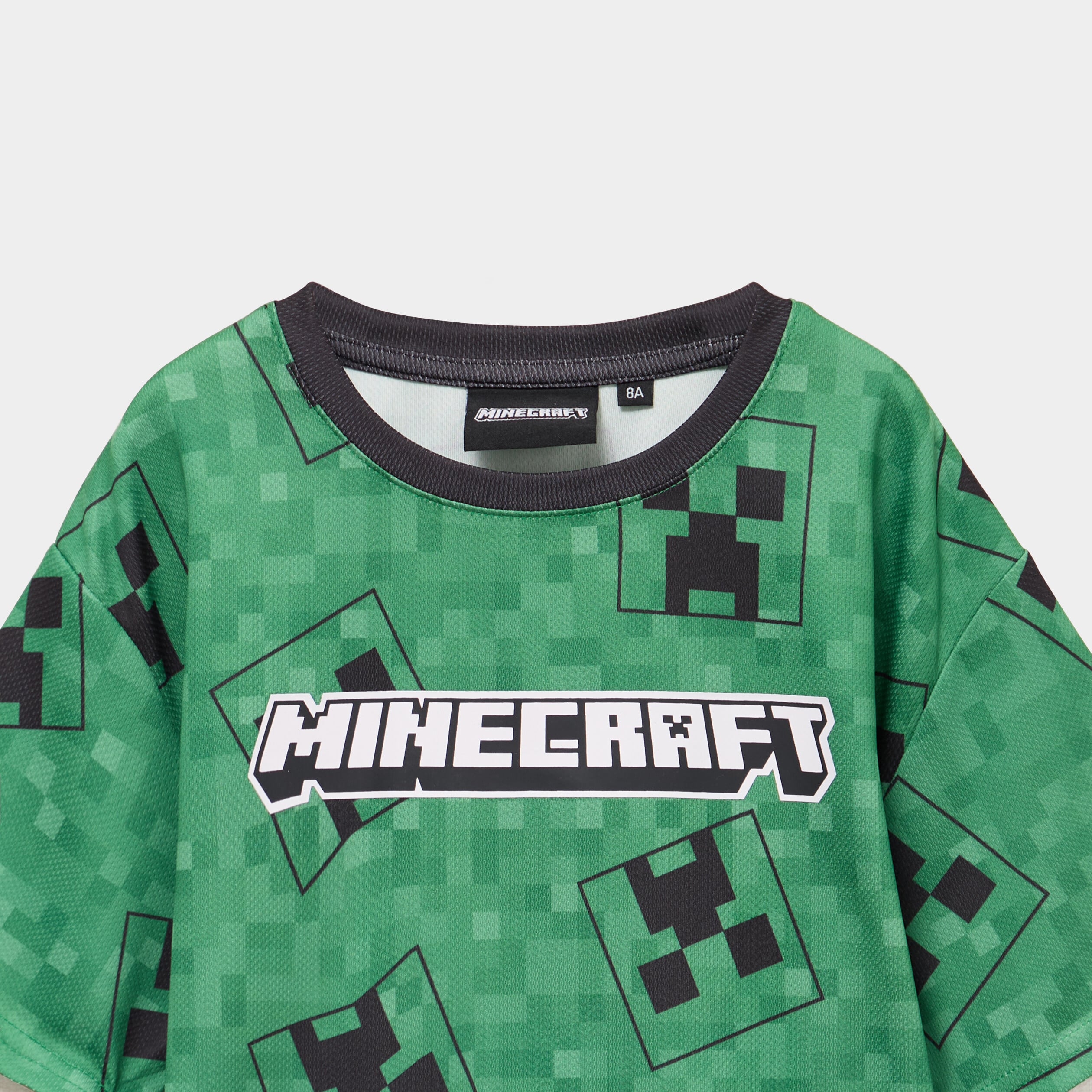T-shirt manches courtes Minecraft vert gar&ccedil;on