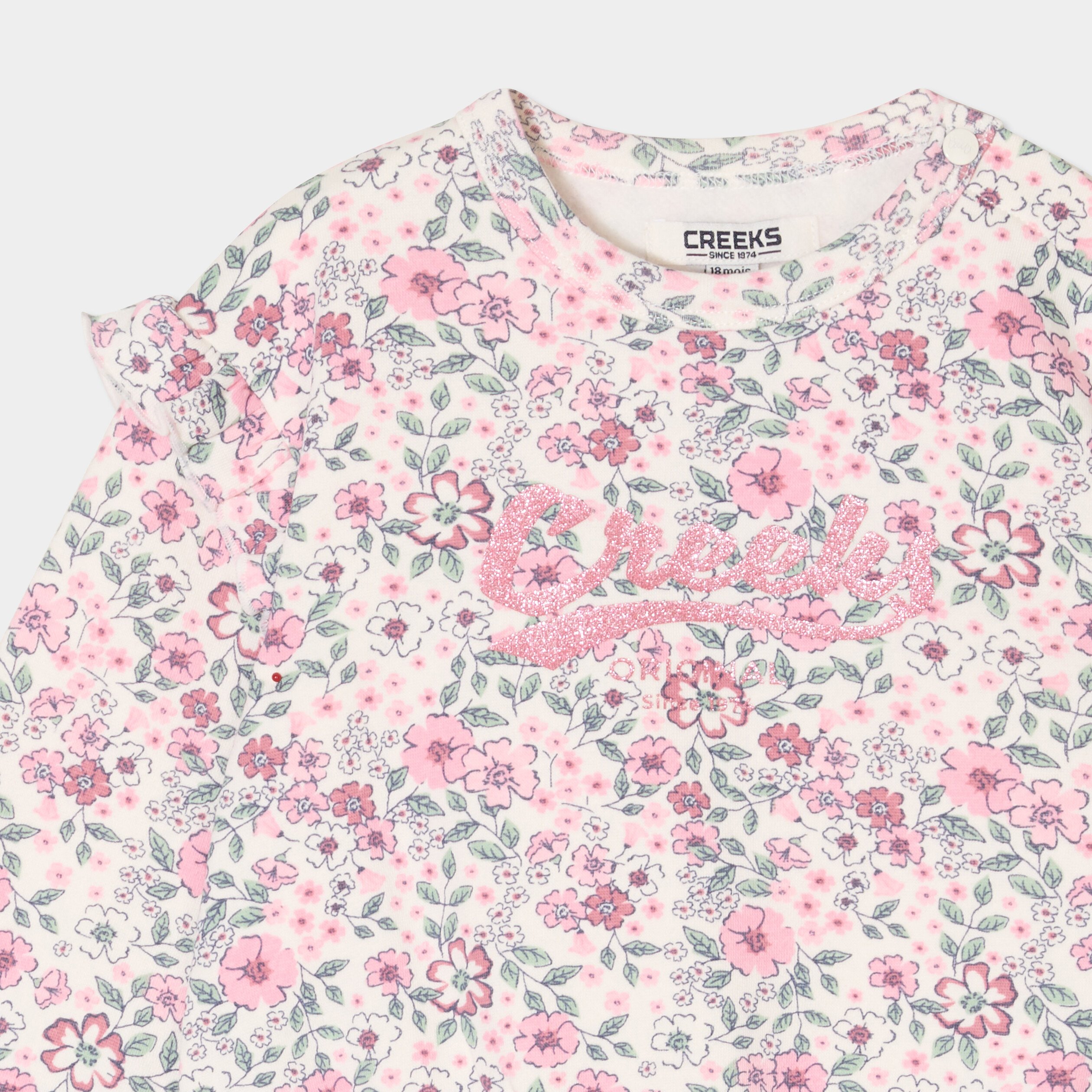 sweat epaules a volants creeks creme bebef Sweat épaules à volants Creeks creme bébé fille