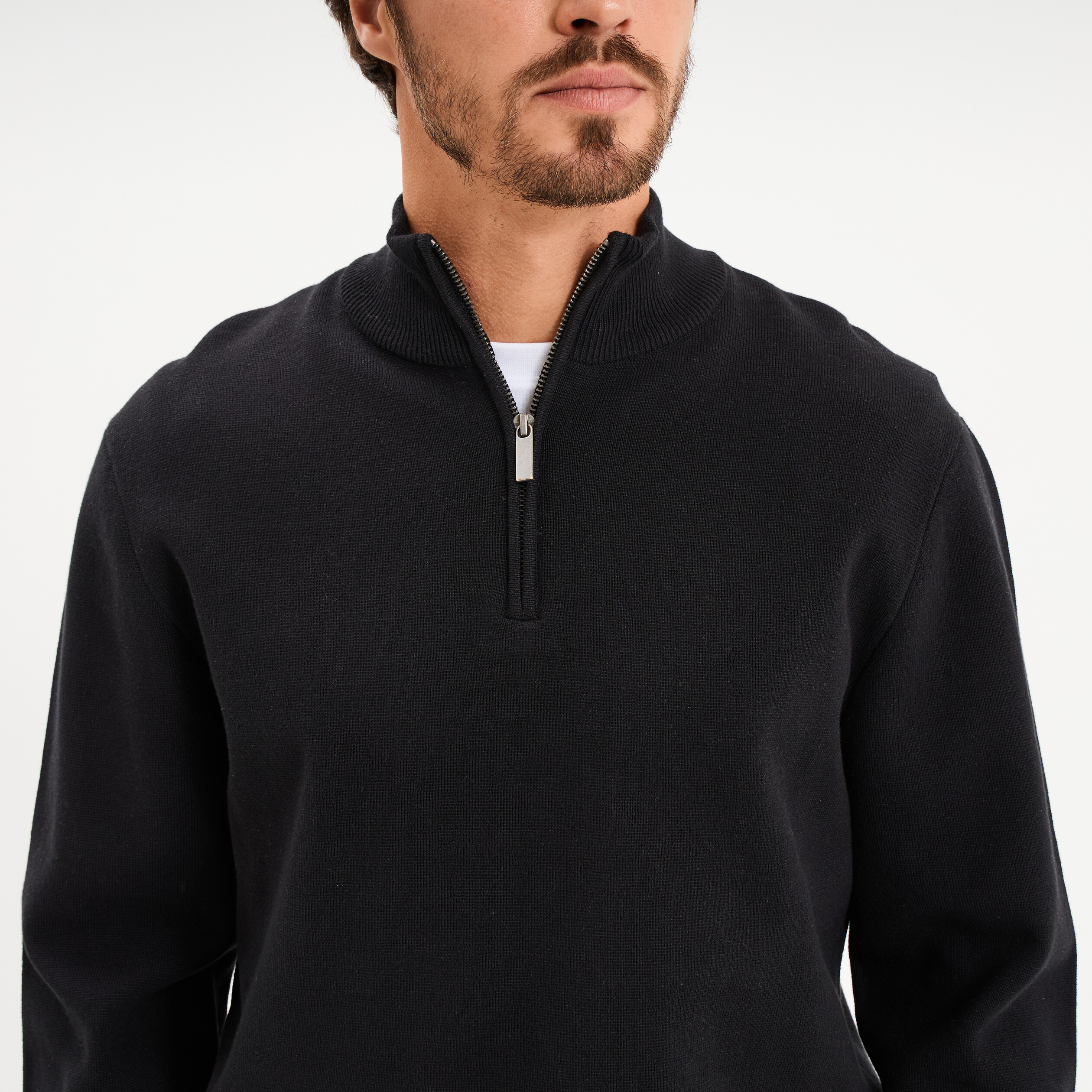 Pull camionneur manches longues noir homme