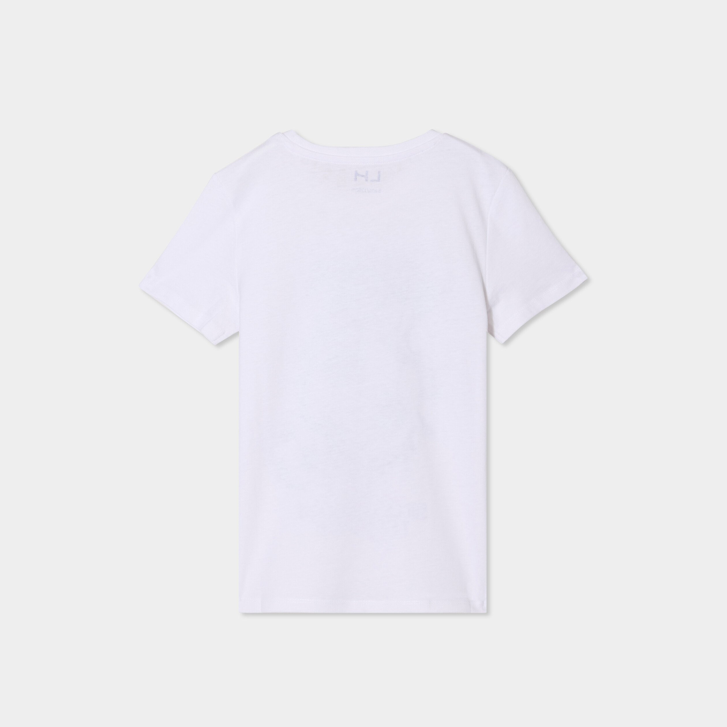 t shirt col rond manches courtes coton blanc garcon T-shirt col rond manches courtes coton blanc garçon
