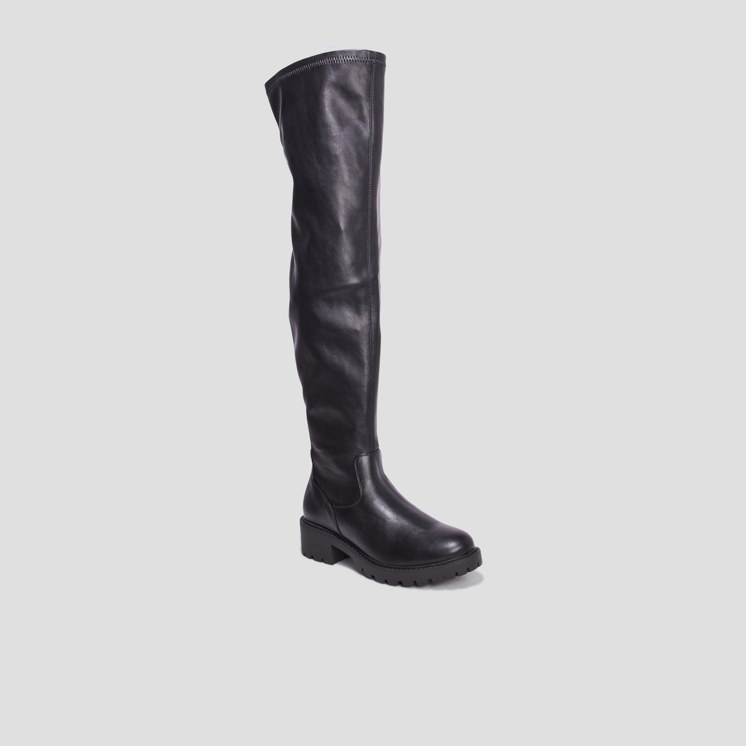 Bottes cuissardes semelle chunky noir femme
