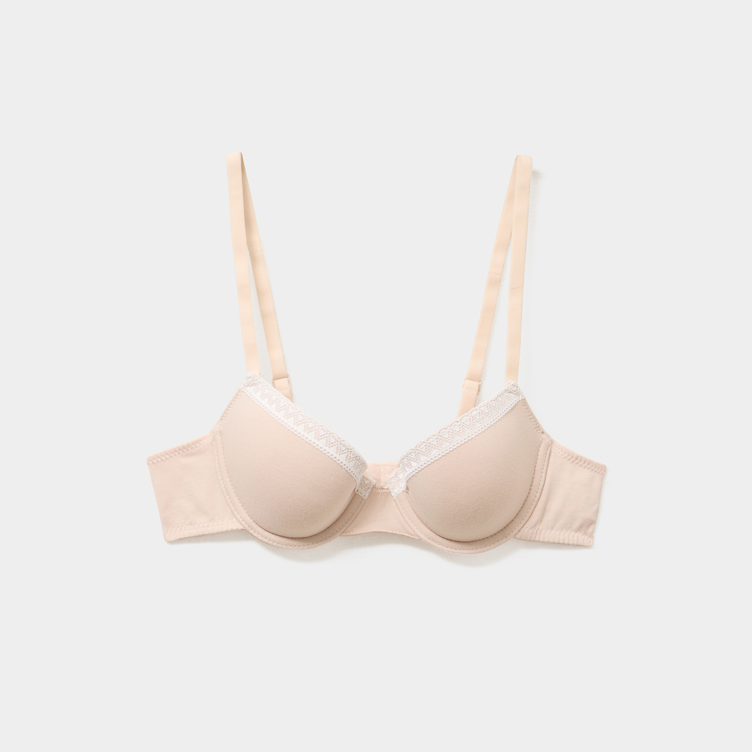 soutien gorge corbeille emboitant coton rose poudree femme Soutien-gorge corbeille emboitant coton rose poudrée femme