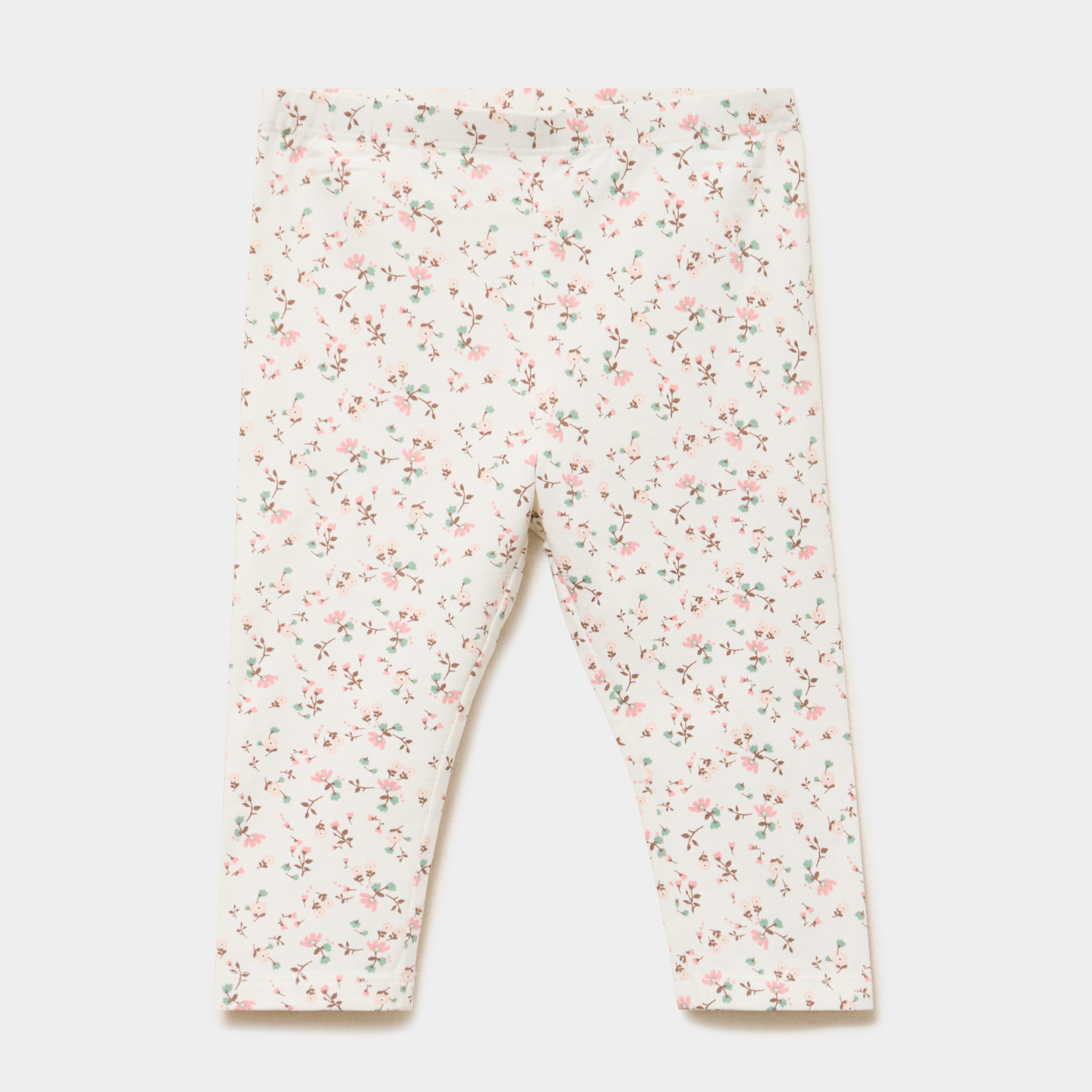 Legging doubl&eacute; taille &eacute;lastiqu&eacute;e ecru b&eacute;b&eacute; fille