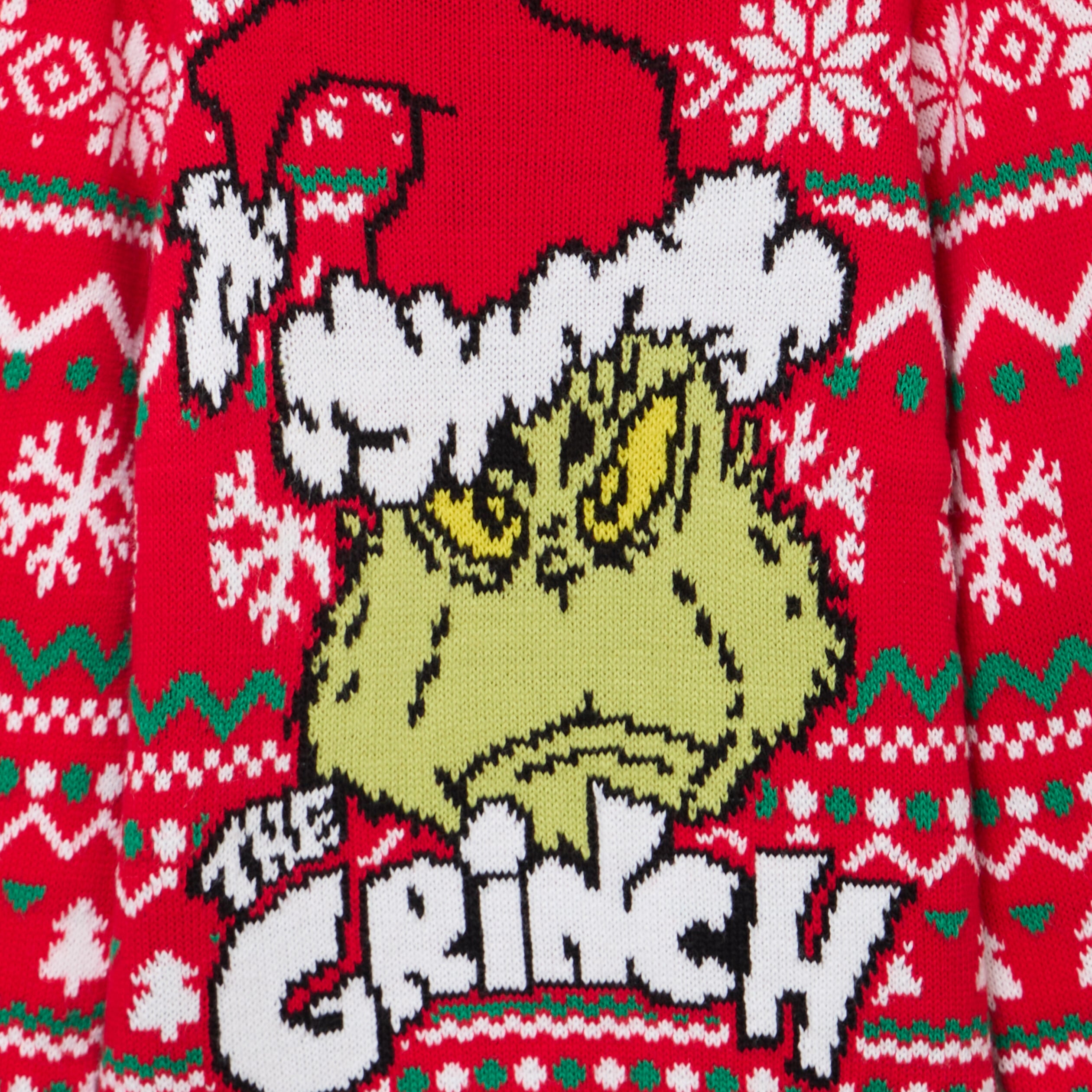 Pull No&euml;l manches longues Grinch rouge gar&ccedil;on