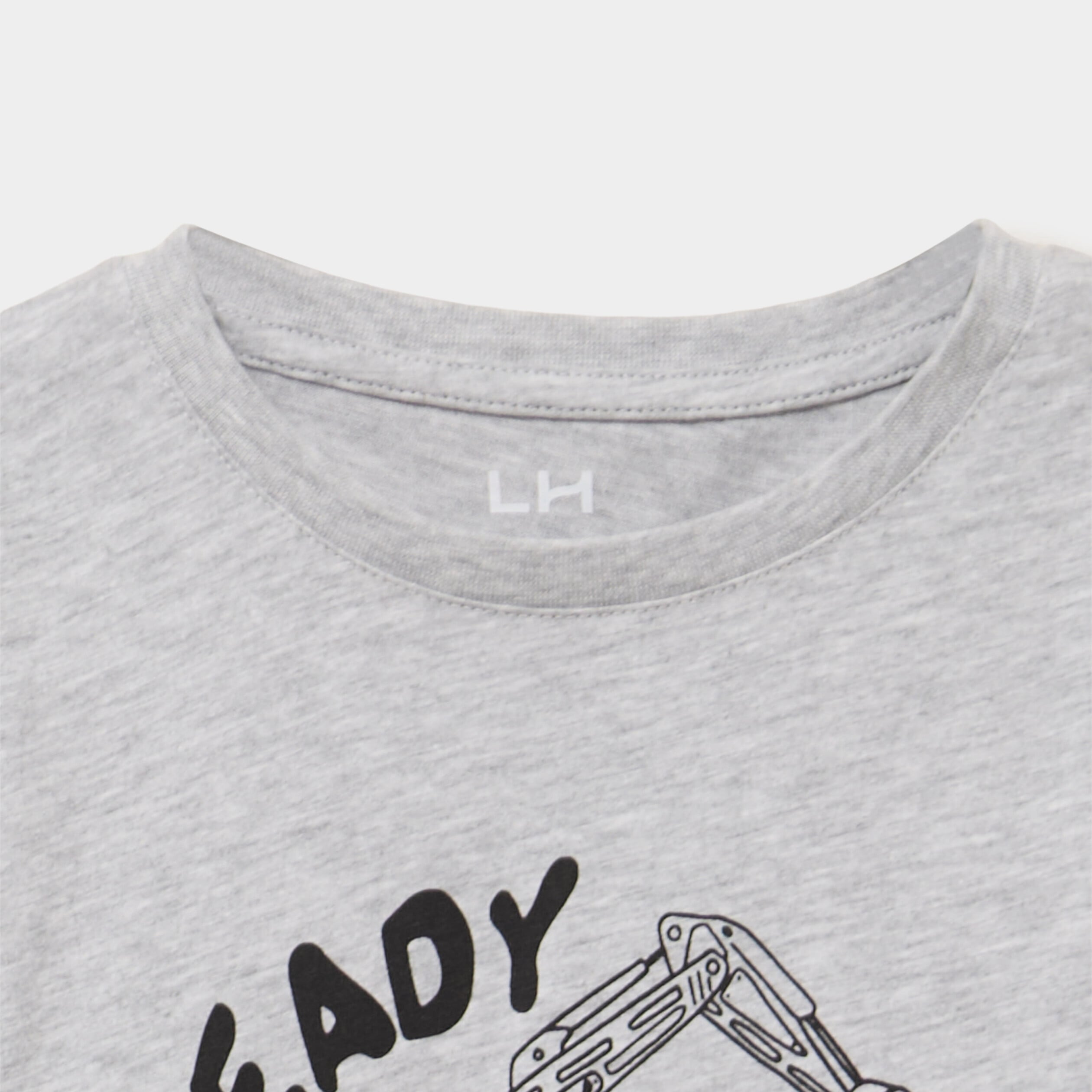 Ensemble pyjama pantalon t-shirt coton gris clair gar&ccedil;on
