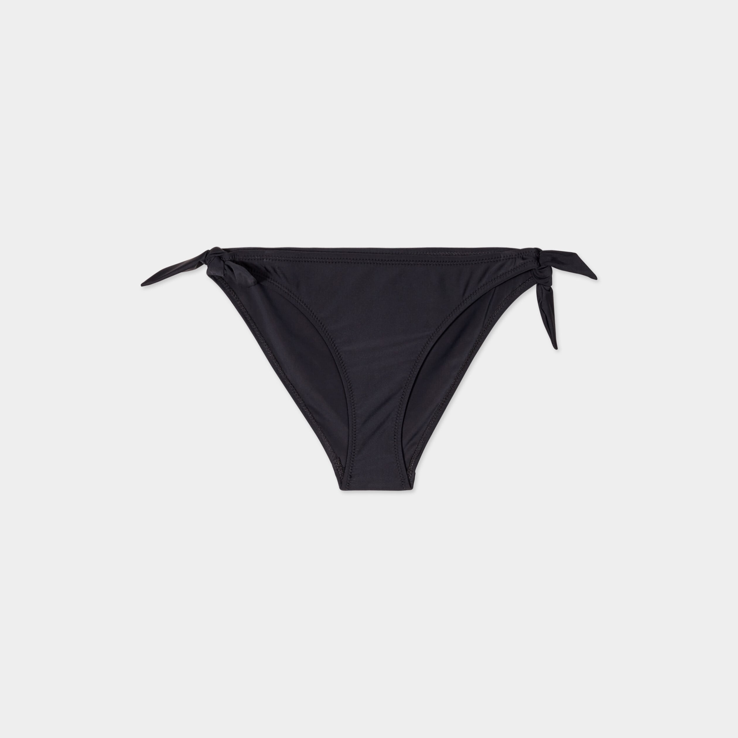 Bas de maillot de bain d&eacute;tails noeuds noir femme
