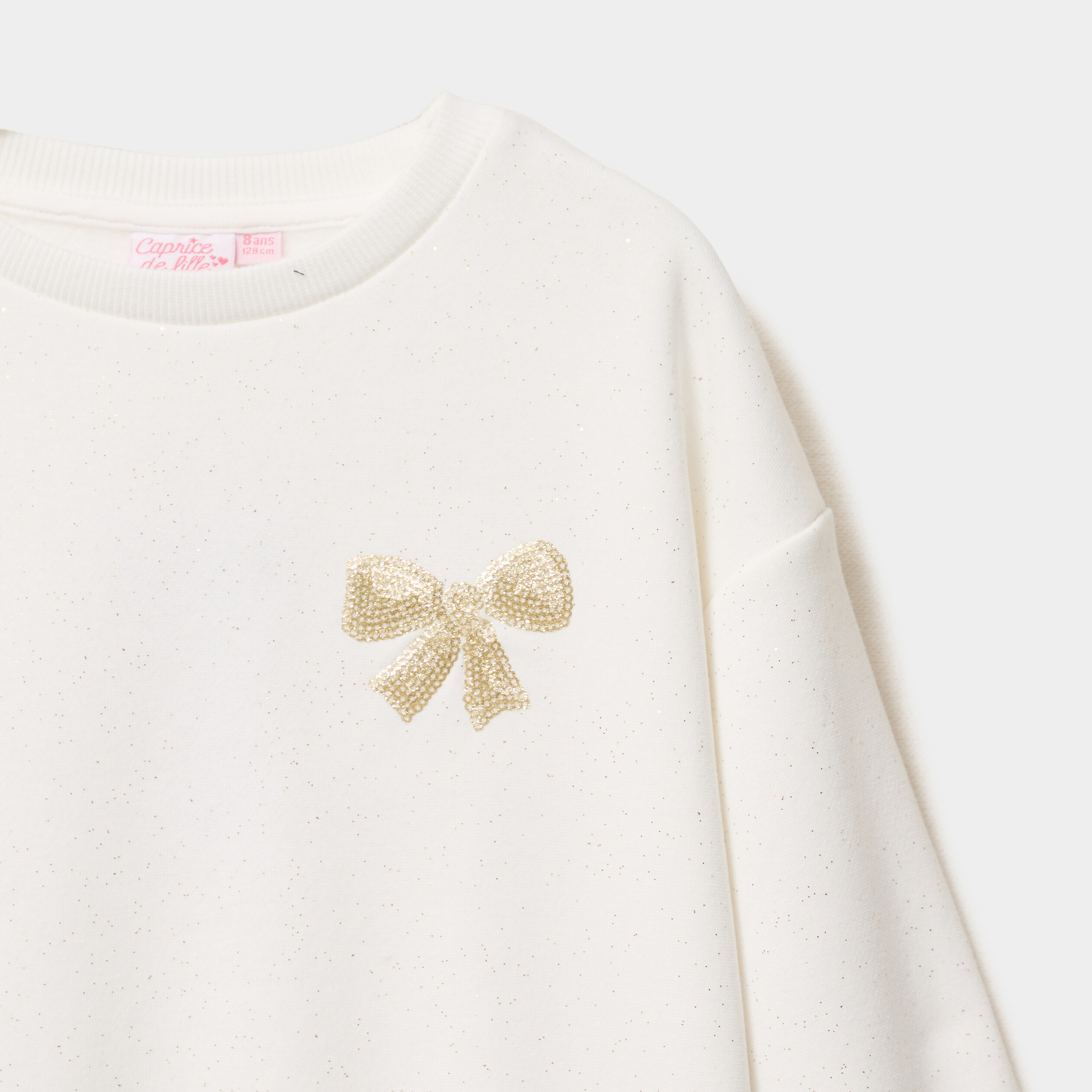 Haut à Paillettes Gris Manches Longues Primark - Taille 4-5 Ans - Fille - Occasion Très Bon état