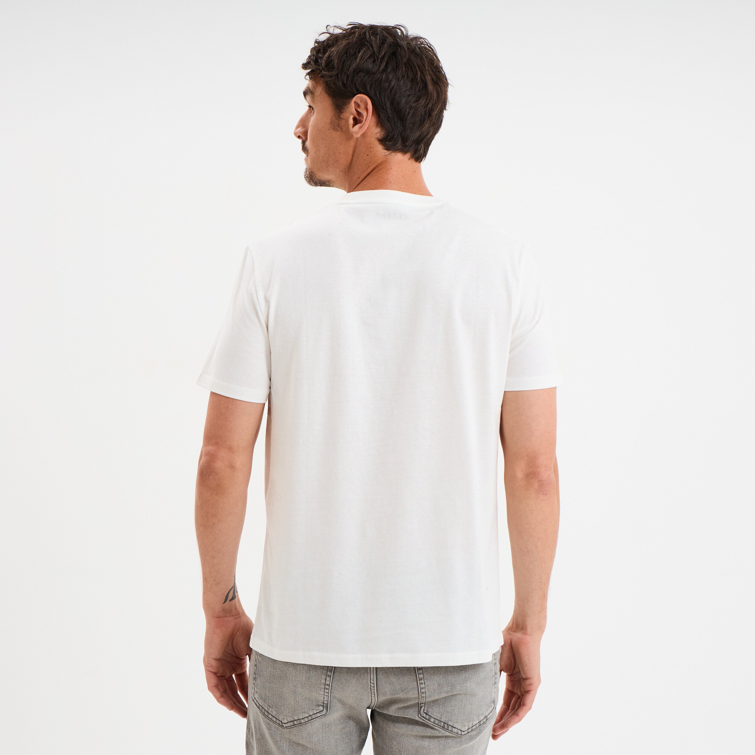 t shirt droit manches courtes coton blanc homme T-shirt droit manches courtes coton blanc homme