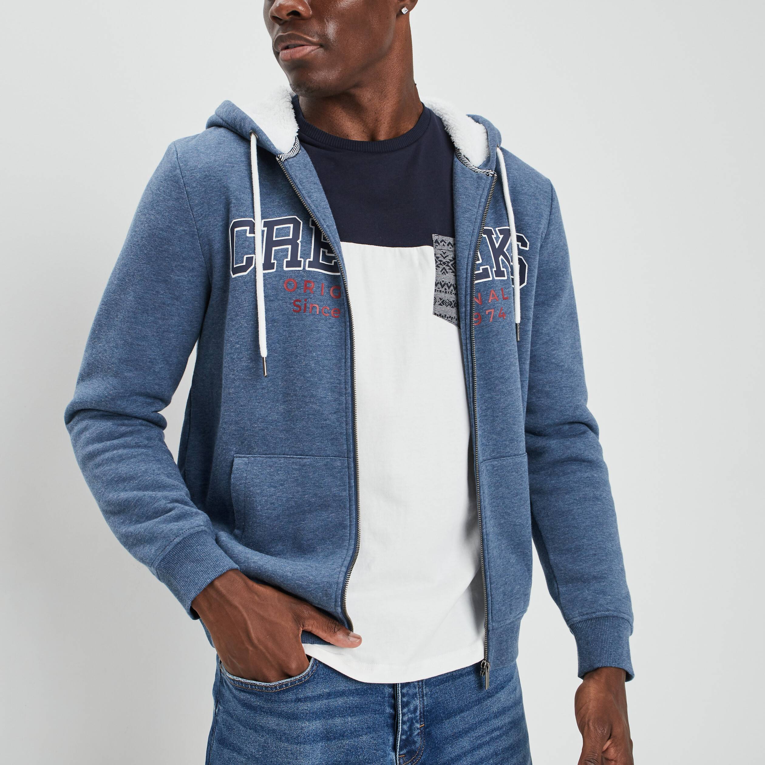 BLEU 3 en 1 Pull vêtement Veste avec capuche Zipper Porte-bébé