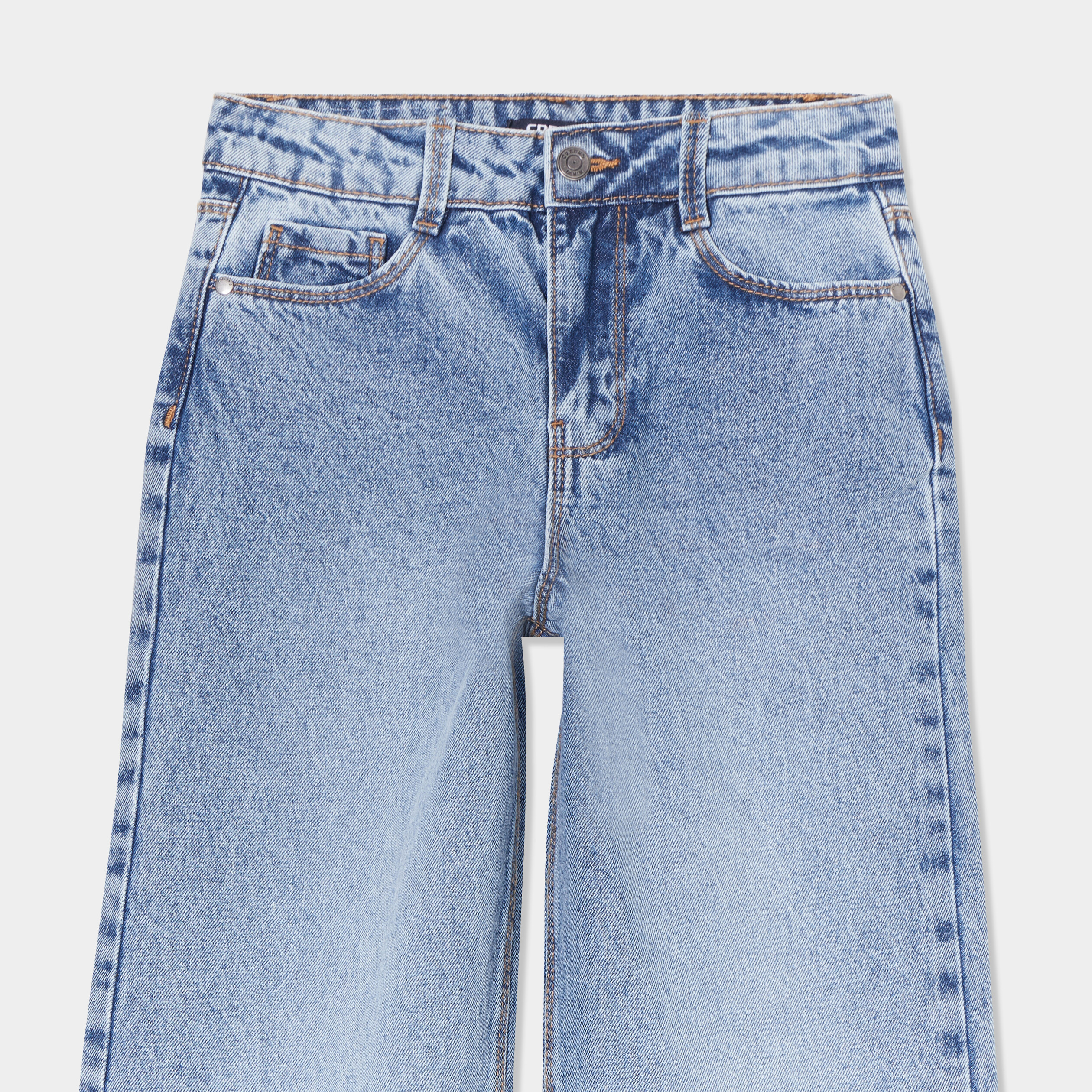 Jean Large Jean Boyfriend Fille 12 Ans Jean Large Avec Poches Bleu