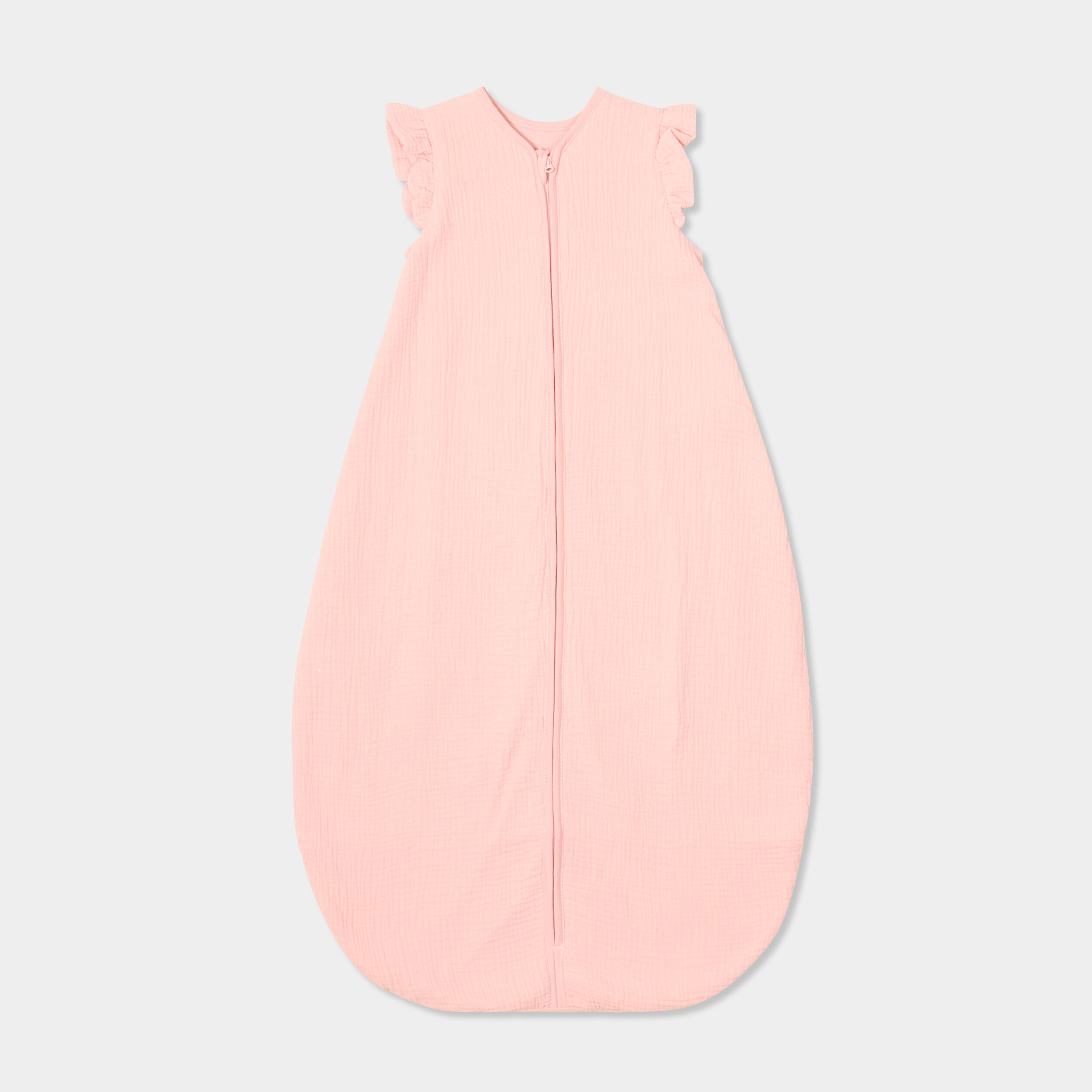 gigoteuse sans manches gaze de coton rose poudree bebef Gigoteuse sans manches gaze de coton rose poudrée bébé fille