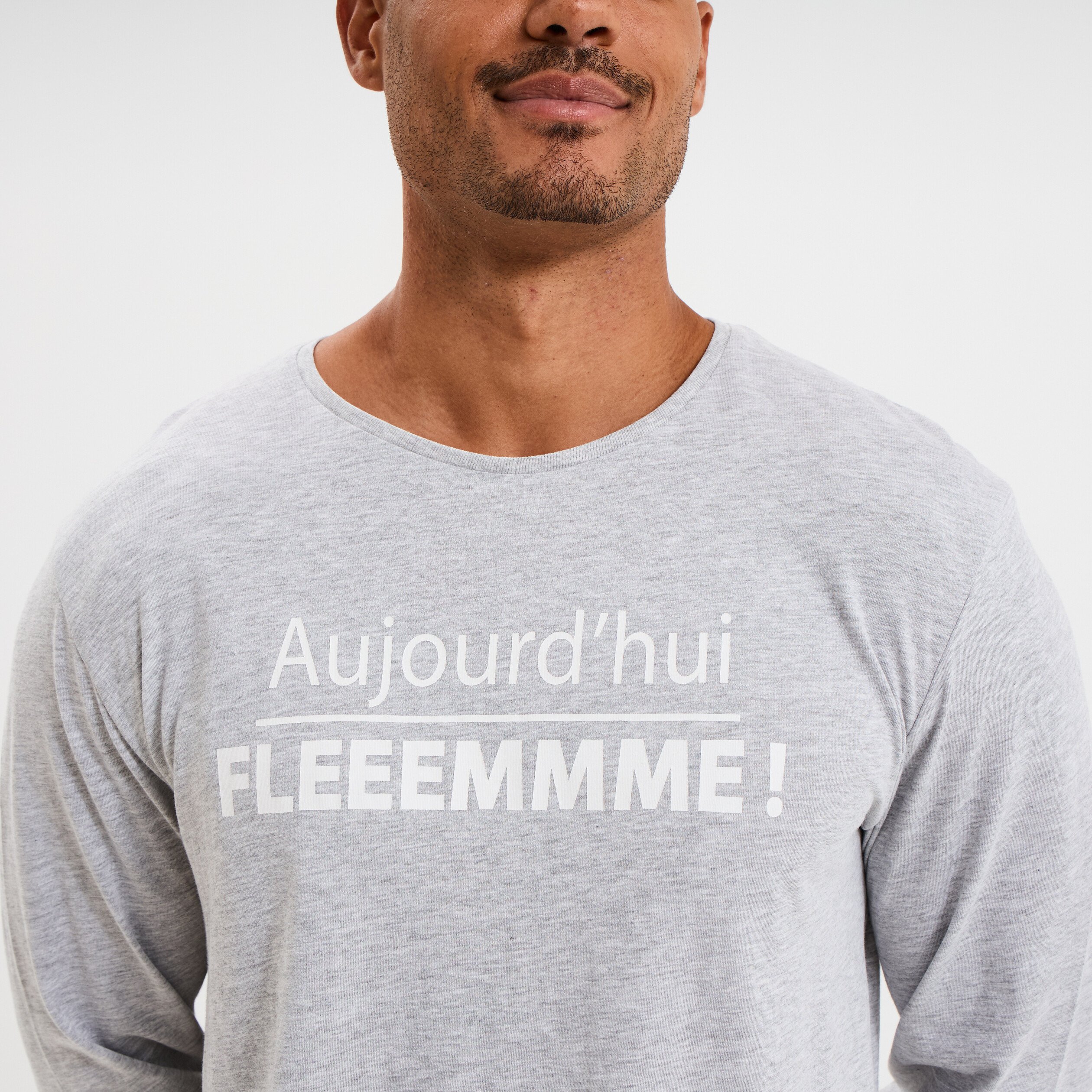 ensemble pyjama 2 pieces coton gris clair homme Ensemble pyjama 2 pièces coton gris clair homme