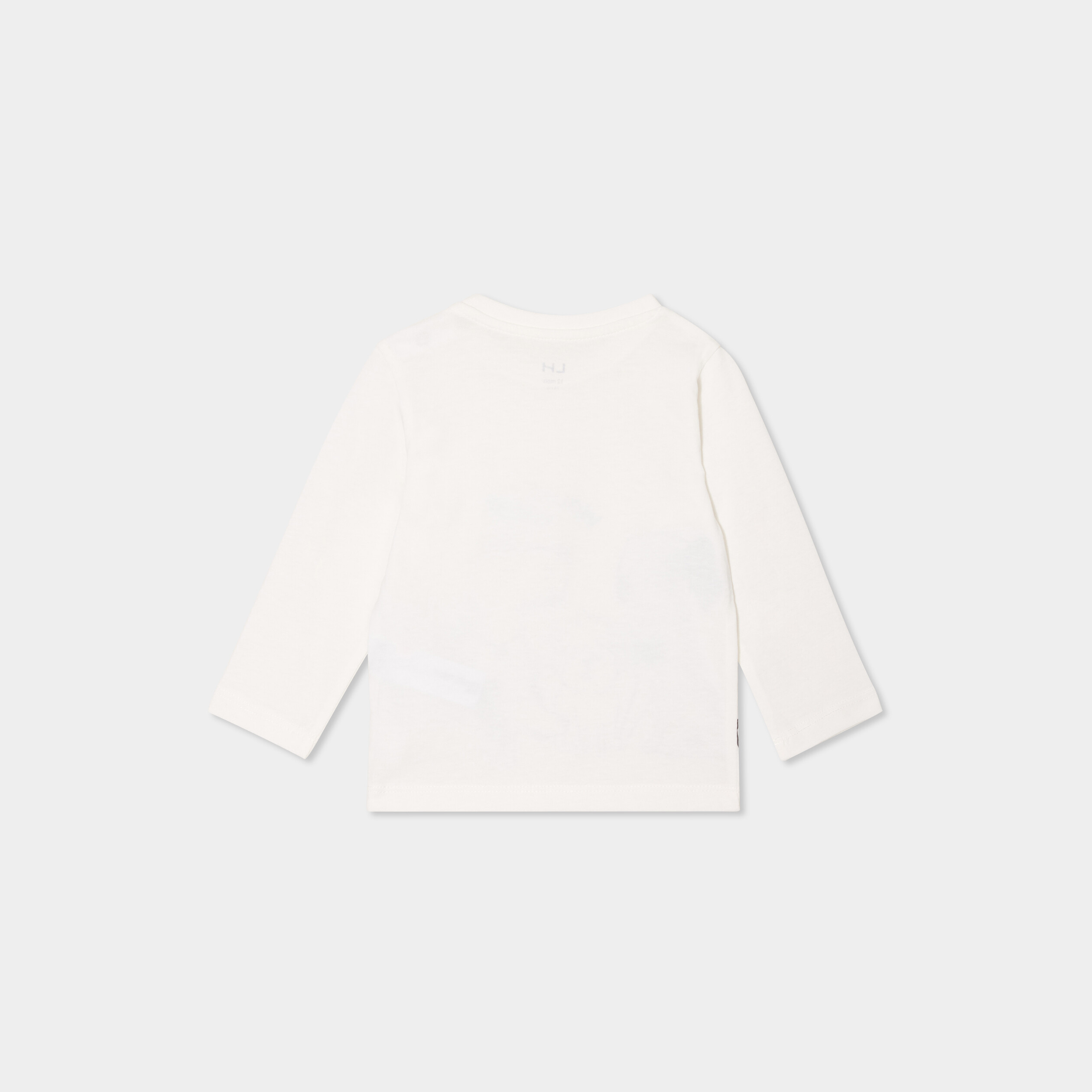 T-shirt &eacute;paule manches longues boutonn&eacute;e blanc b&eacute;b&eacute; gar&ccedil;on
