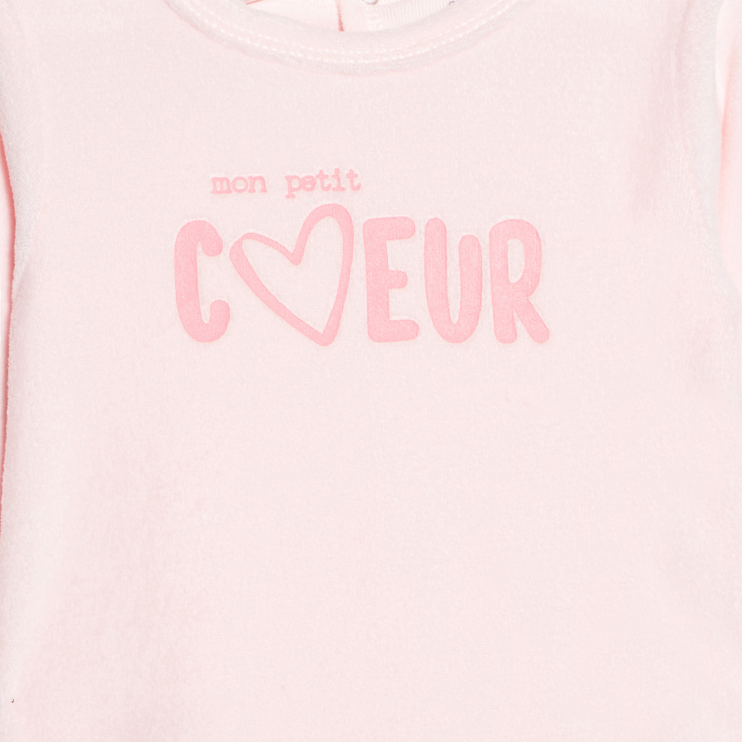 dors bien velours manches longues rose clair bebef Dors-bien velours manches longues rose clair bébé fille