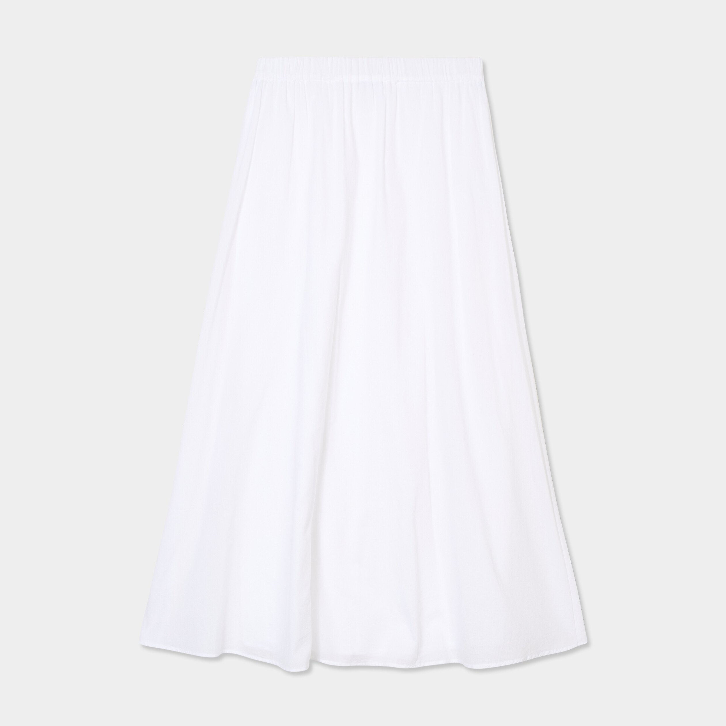 Jupe évasée midi coton blanc femme