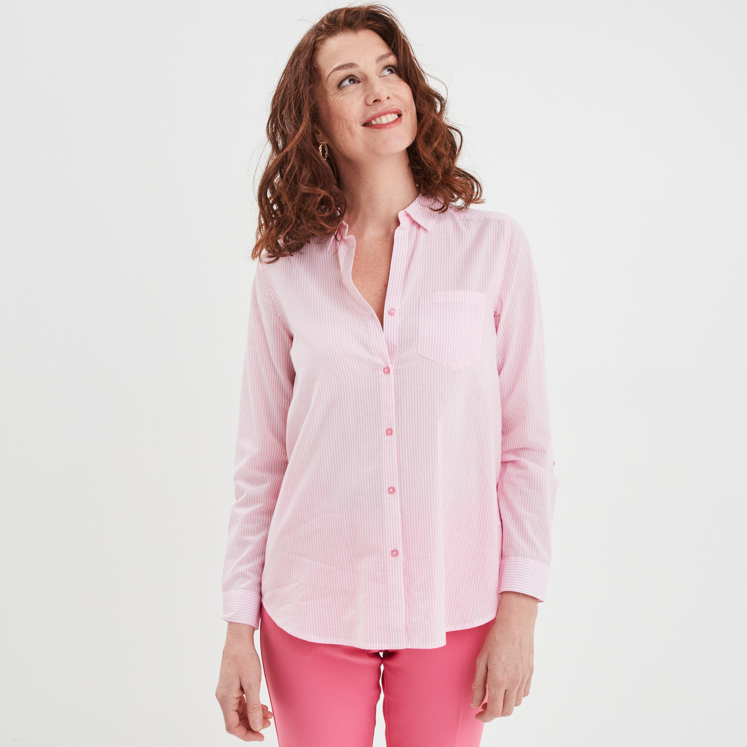 chemise manches retroussables blanc femme Chemise manches retroussables blanc femme