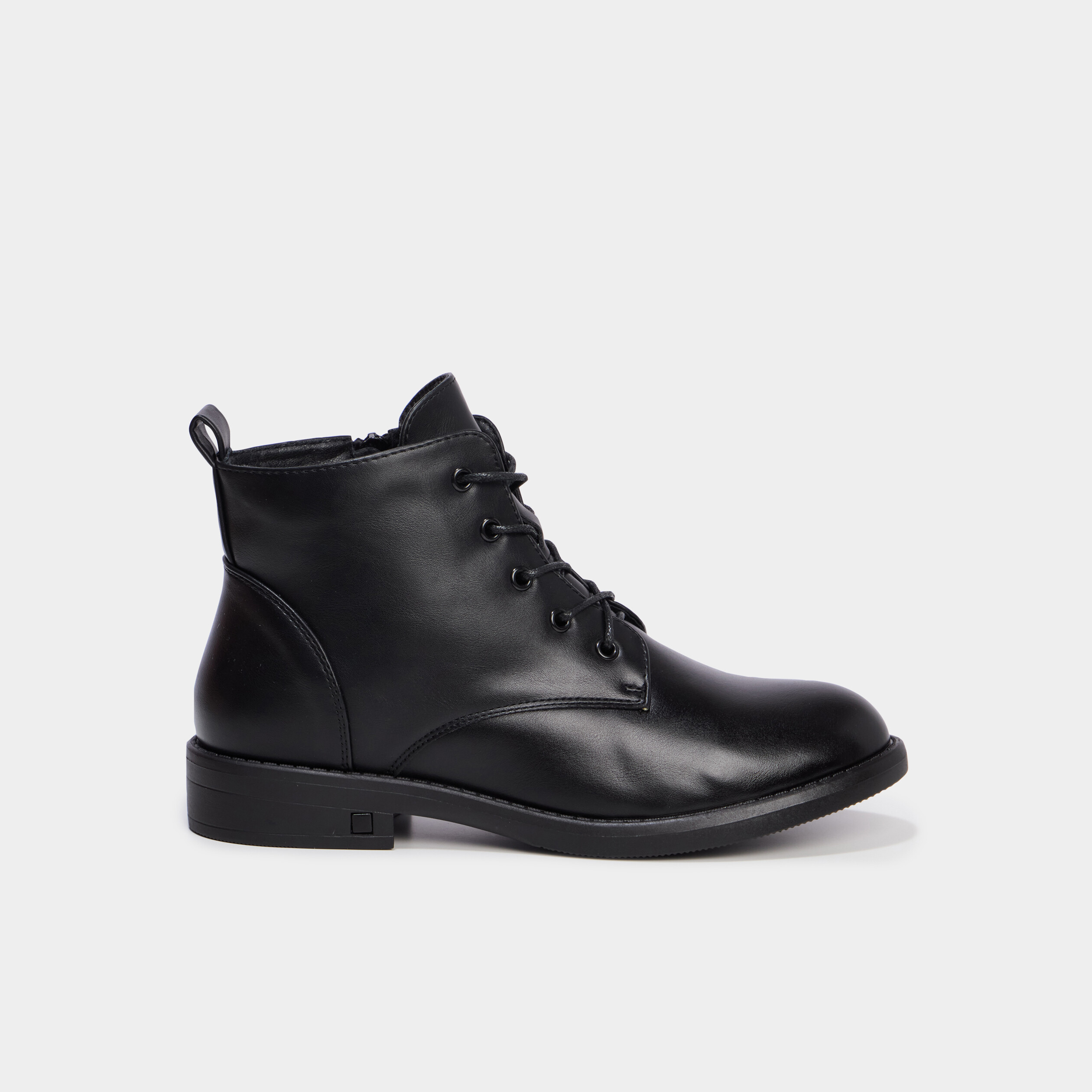 Boots zipp&eacute;es &agrave; lacets noir femme