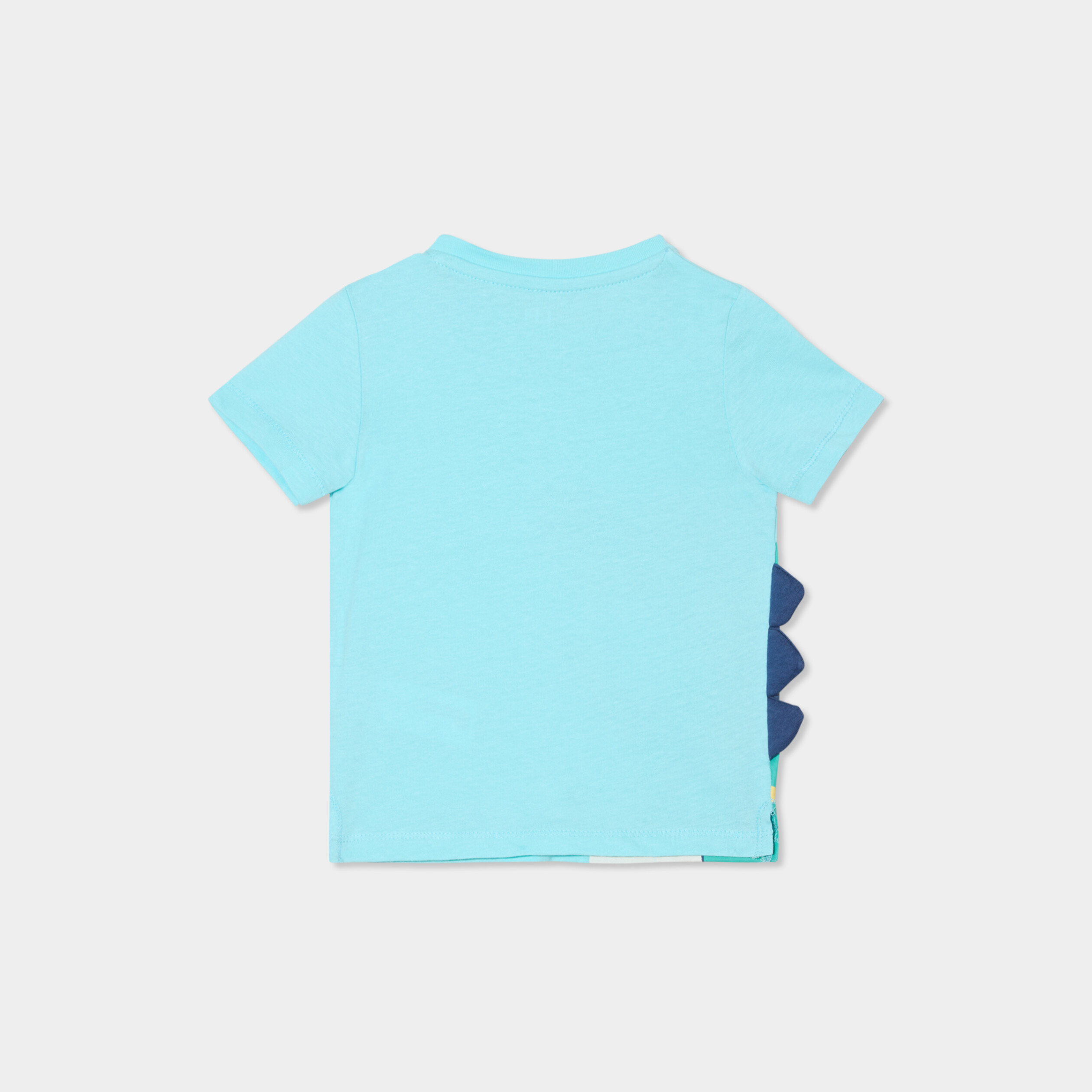 T-shirt manches courtes col rond coton bleu turquoise bébé garçon