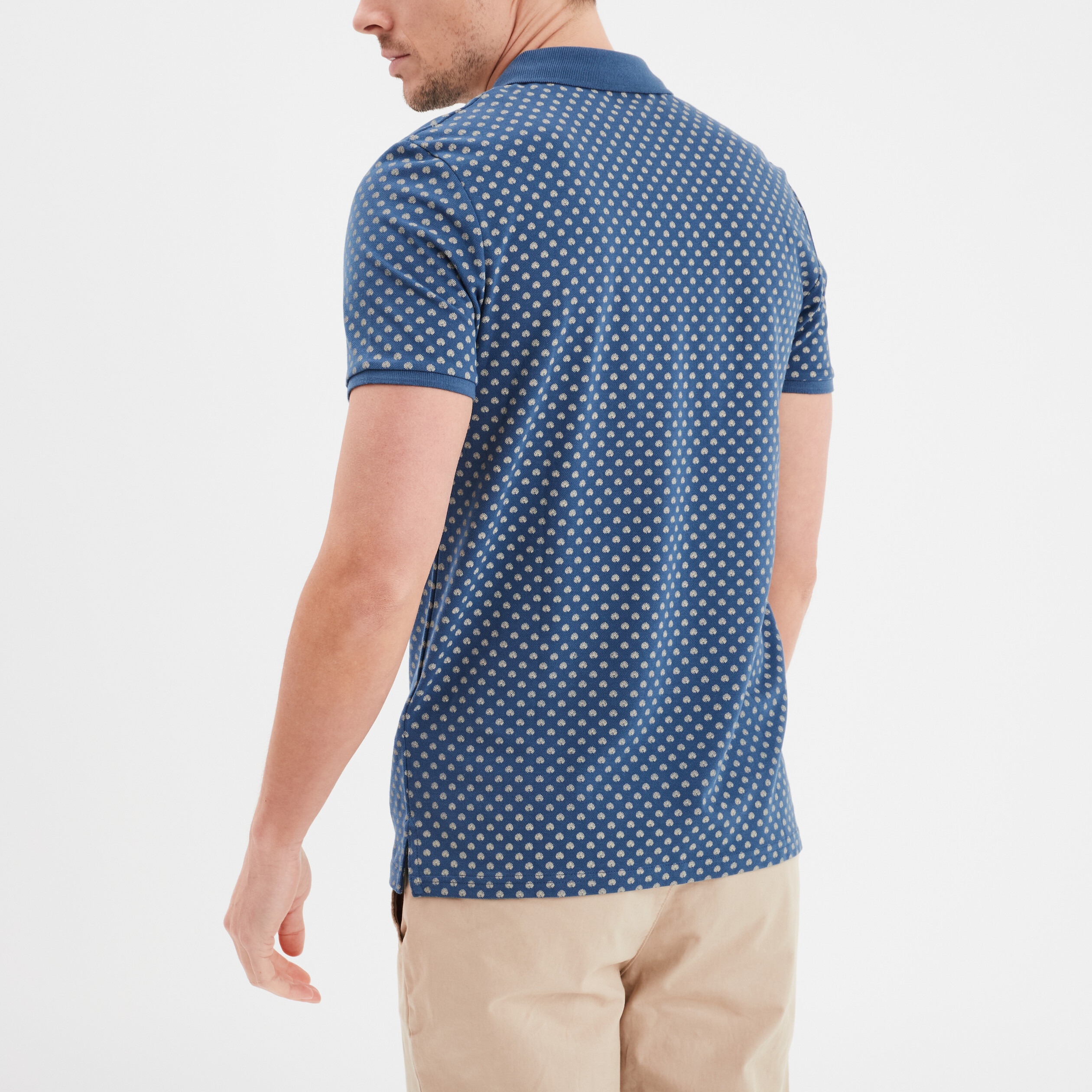polo droit manches courtes coton bleu homme Polo droit manches courtes coton bleu homme