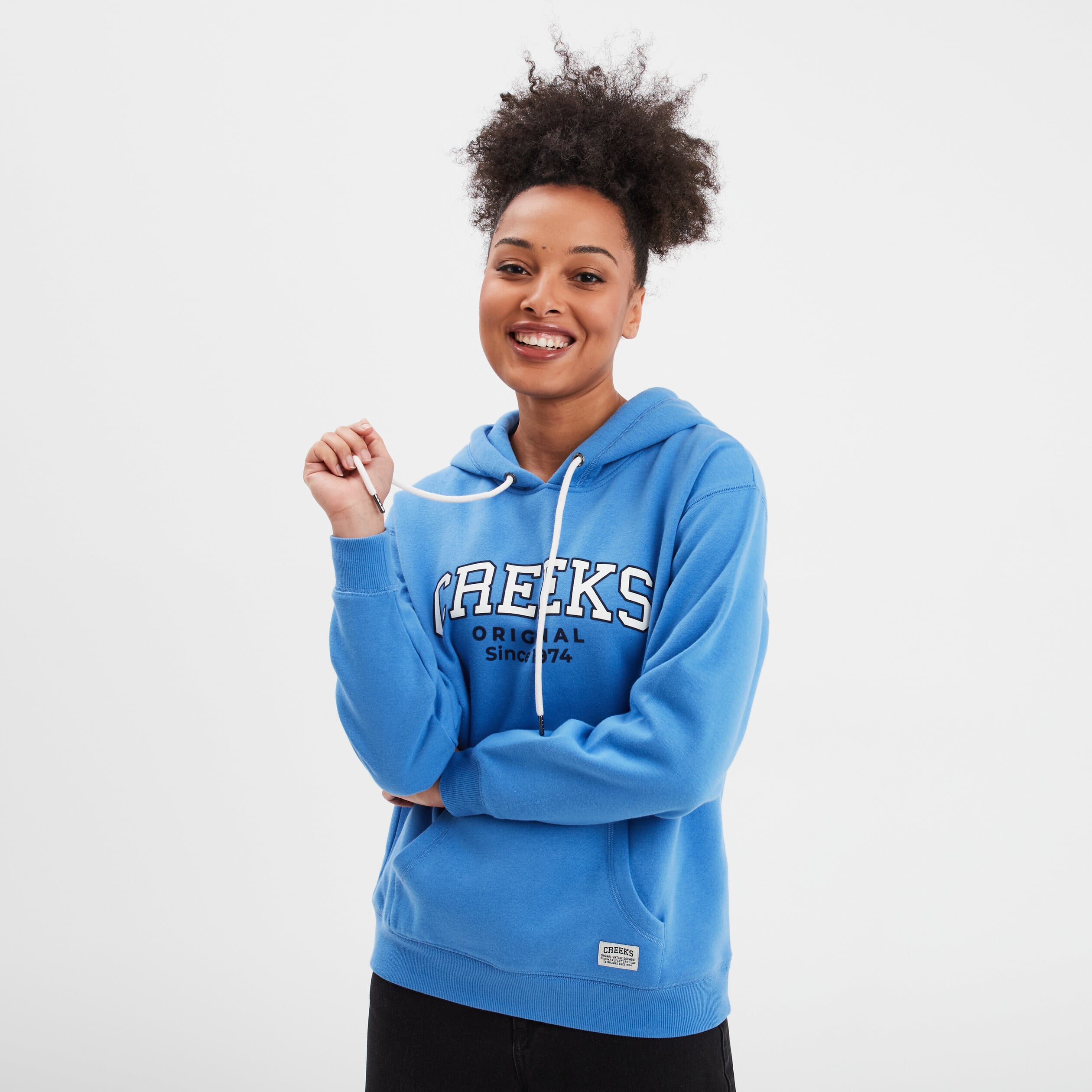 Sweat &agrave; capuche hoodie bleu femme