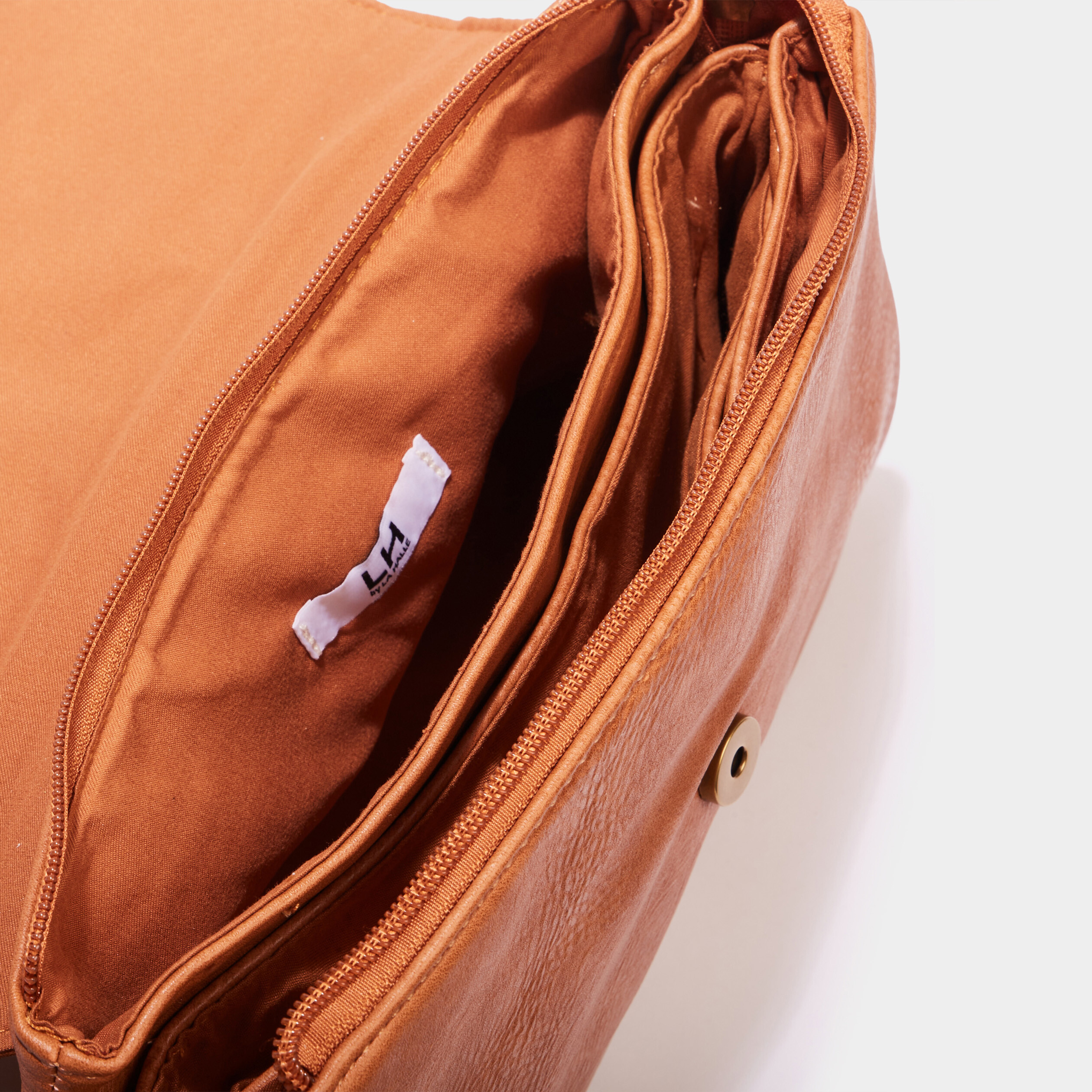 Sac bandoulière à rabat rectangulaire camel femme La Halle