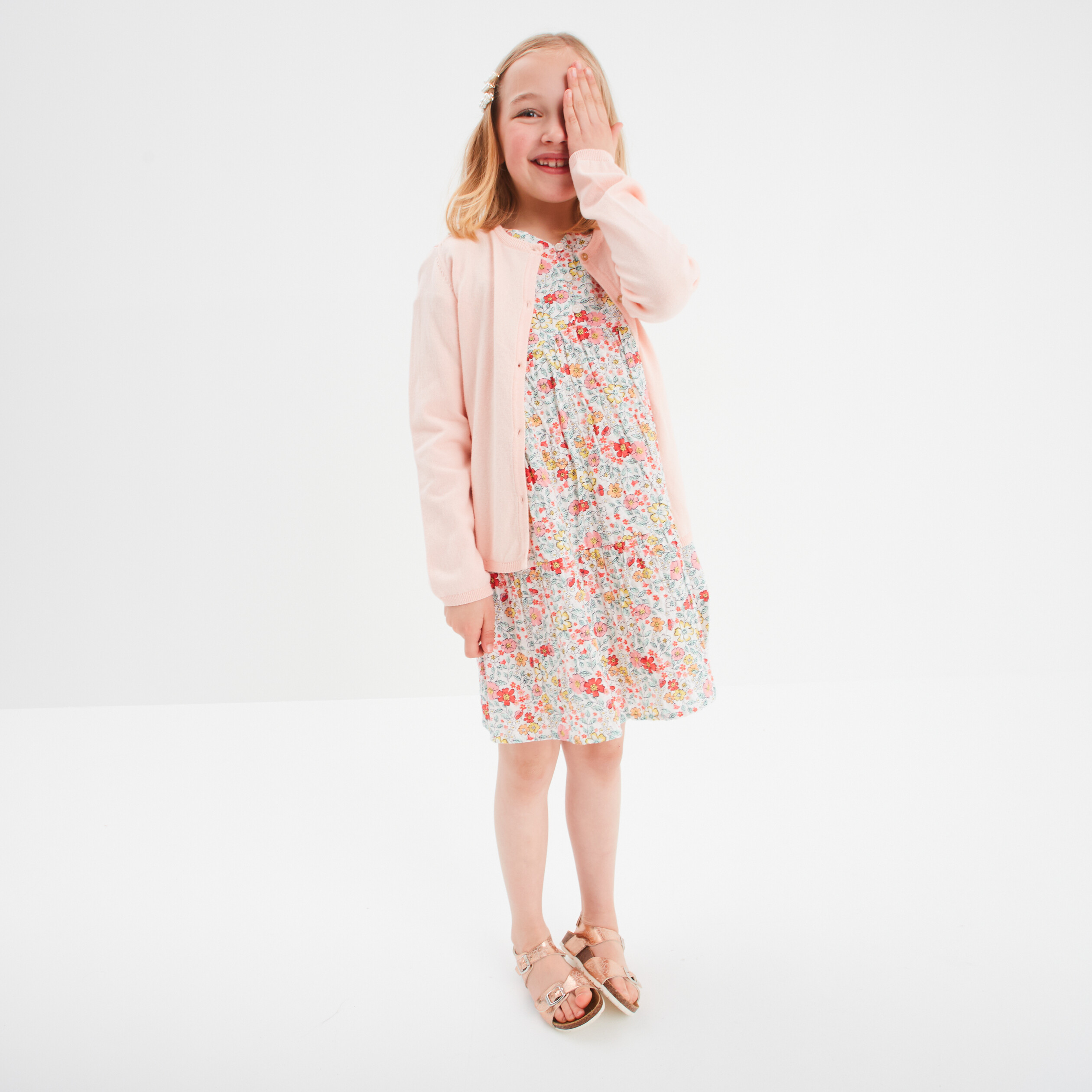 Cardigan Kensie Girl Taille 12-14 - Rose Avec Motifs Torsadés Et Pompons - Occasion Très Bon état
