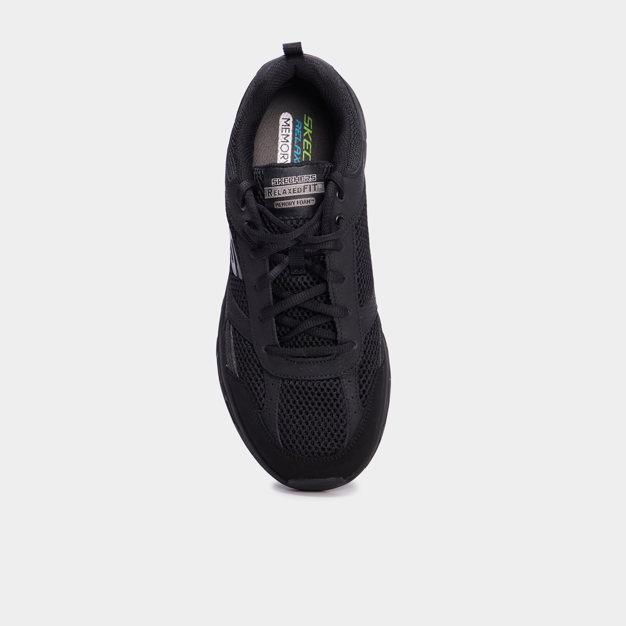 Baskets running m&eacute;moire forme Skechers noir homme