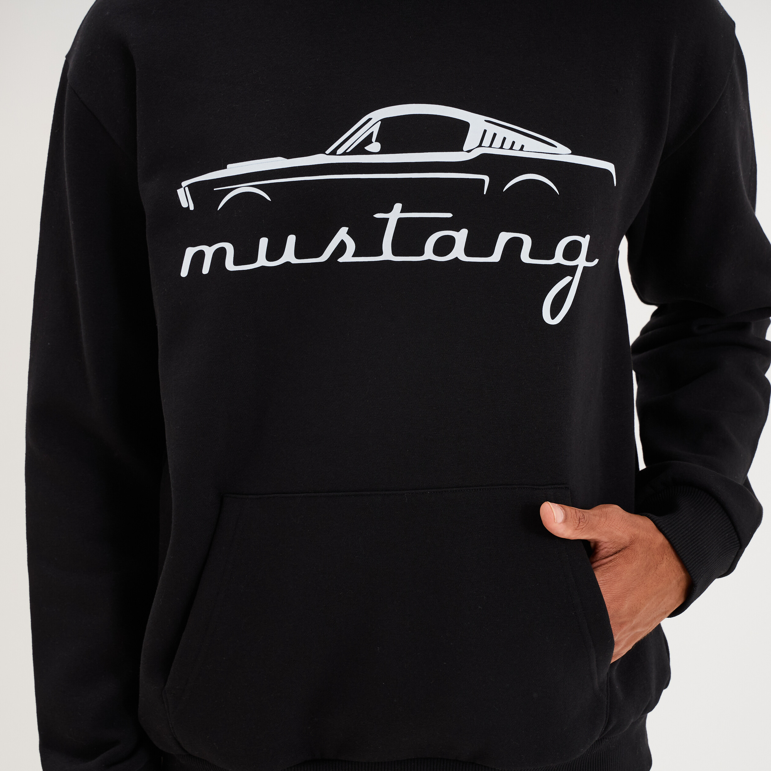 Sweat hoodie 1 poche &agrave; capuche Mustang noir homme