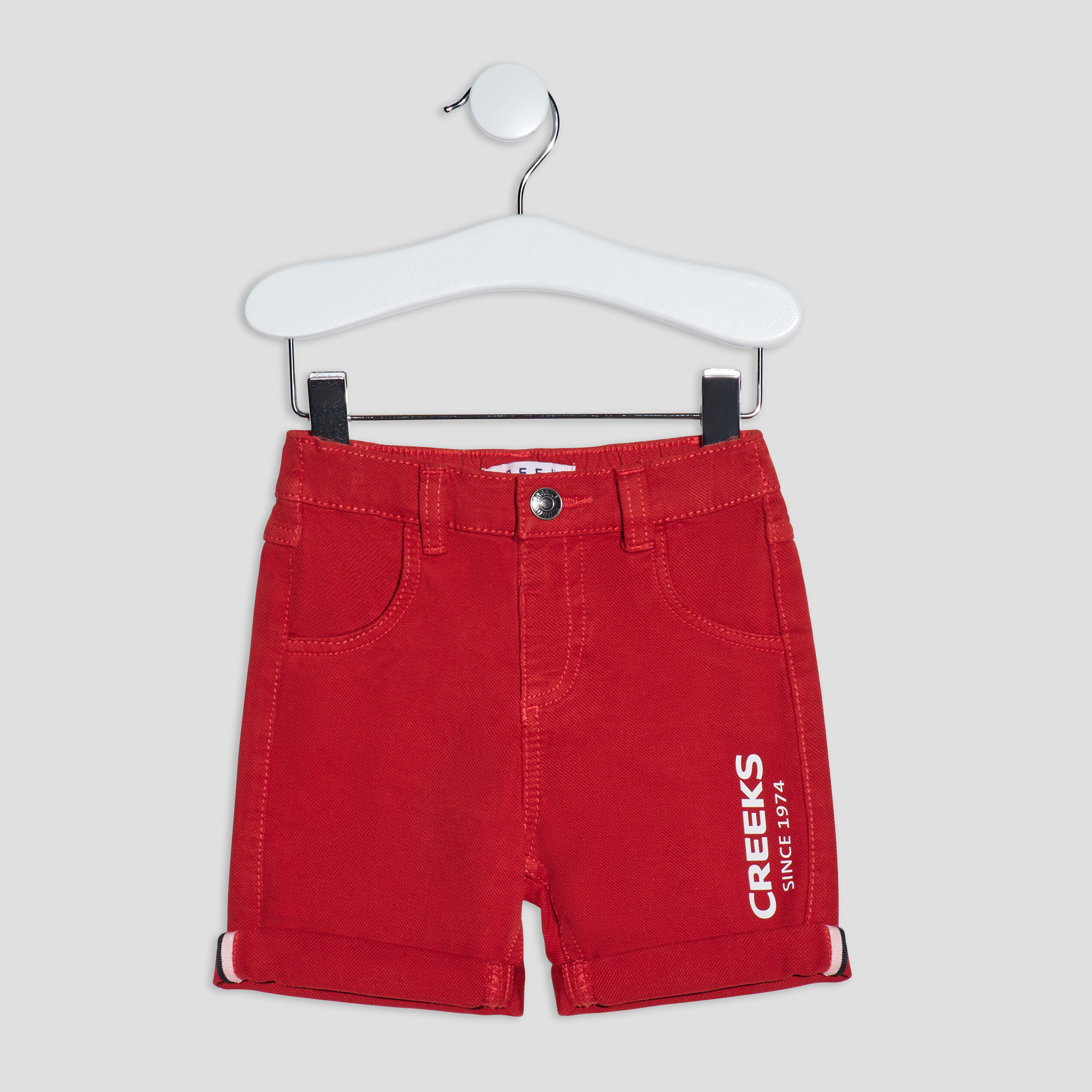Short droit Creeks rouge bébé garçon