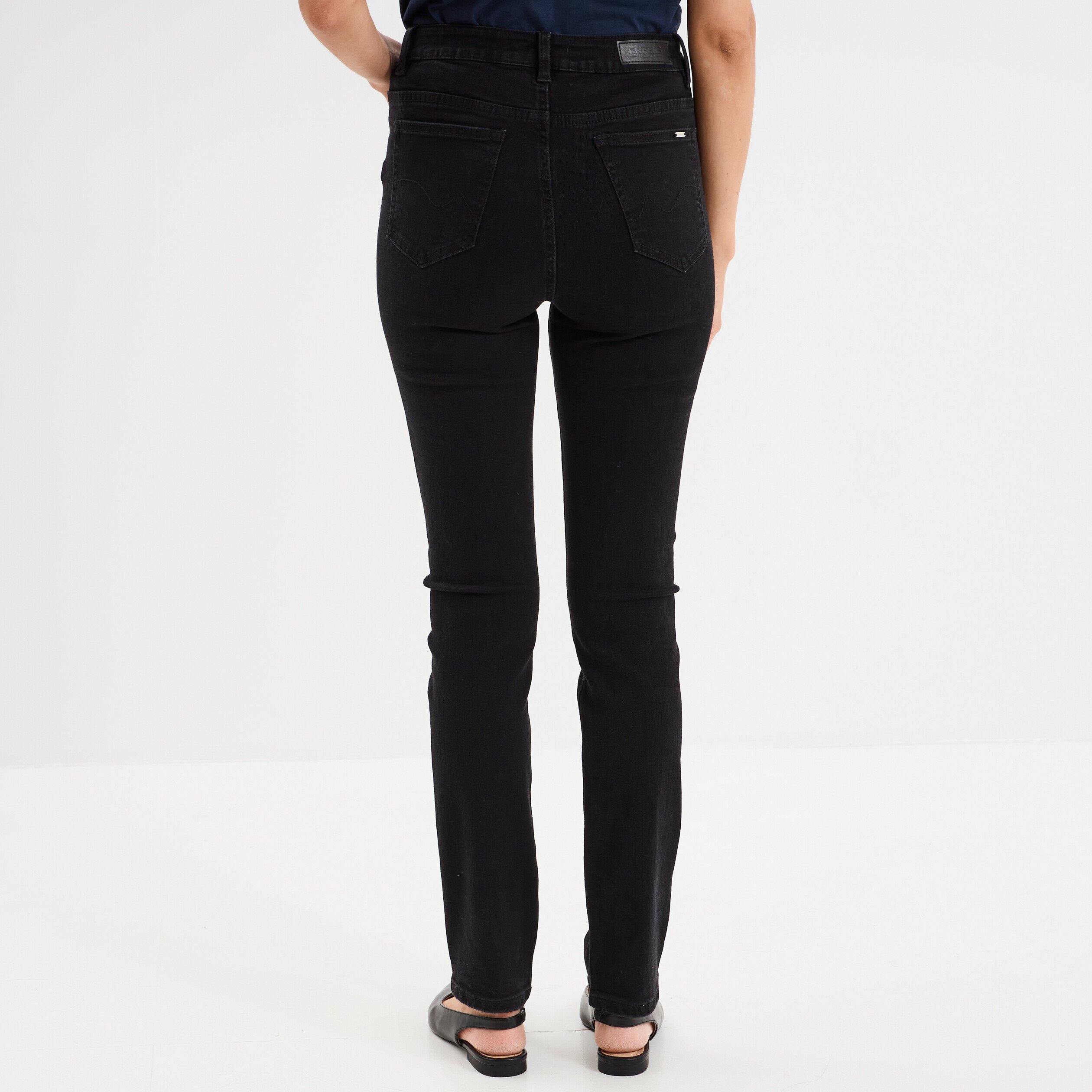 jeans slim taille haute denim noir femme Jeans slim taille haute denim noir femme