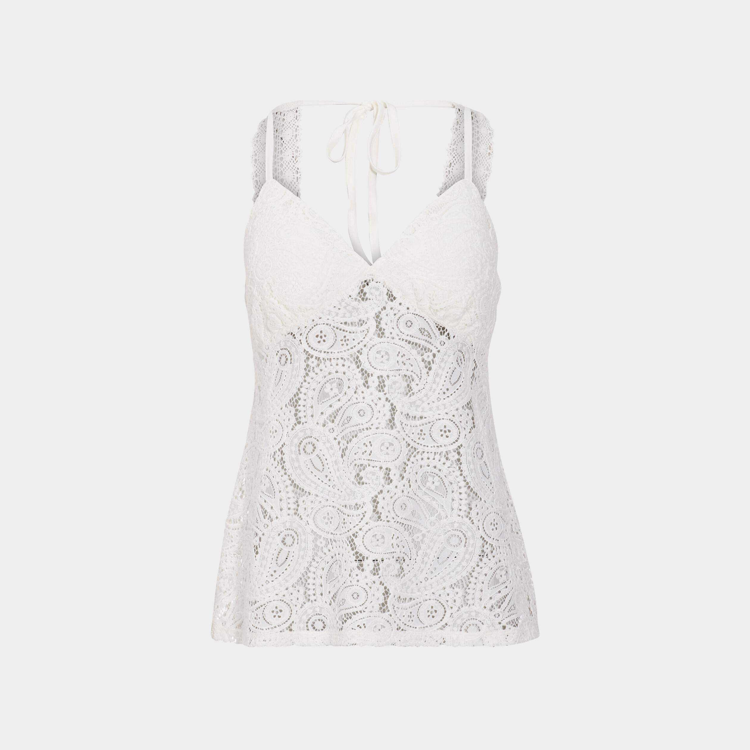 debardeur blanc en dentelle