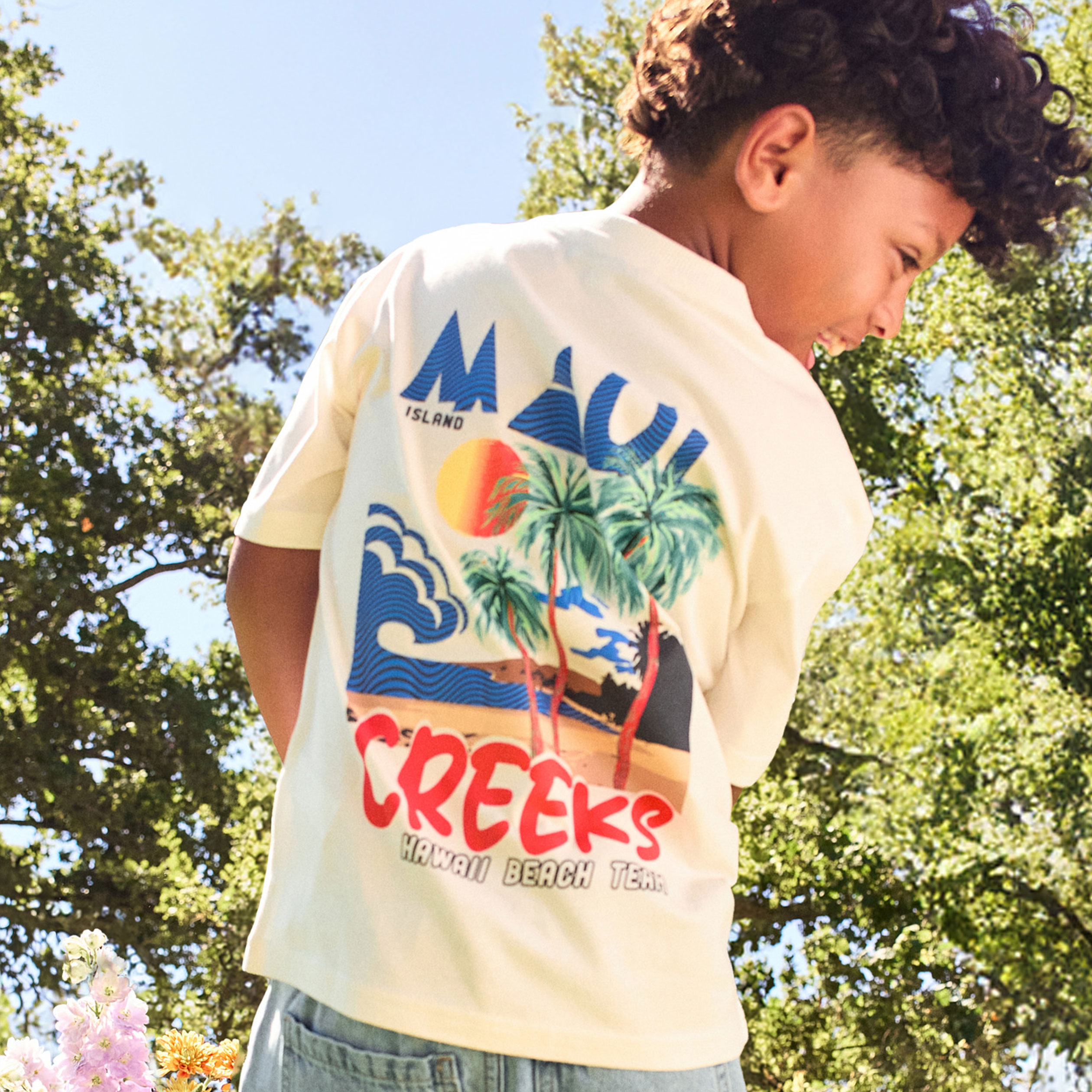 T-shirt manches courtes coton blanc gar&ccedil;on