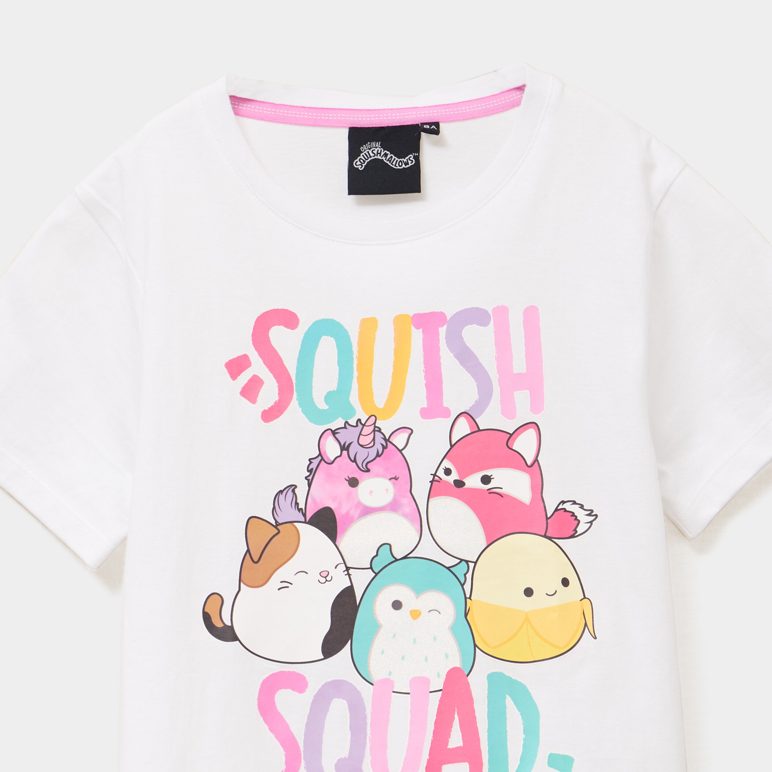 t shirt manches courtes squishmallows blanc fille T-shirt manches courtes Squishmallows blanc fille