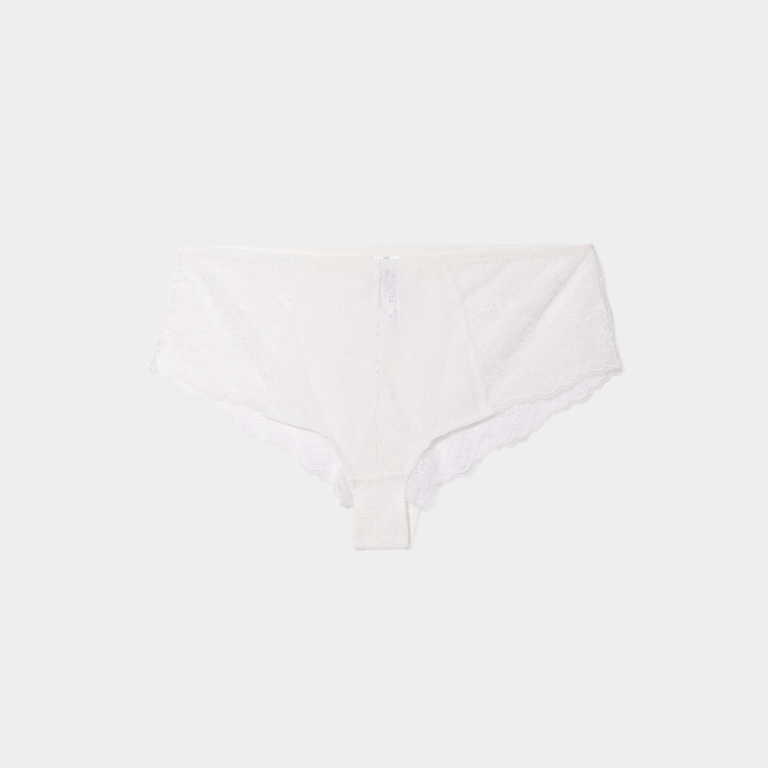 Shorty en dentelle Izzie blanc femme grande taille