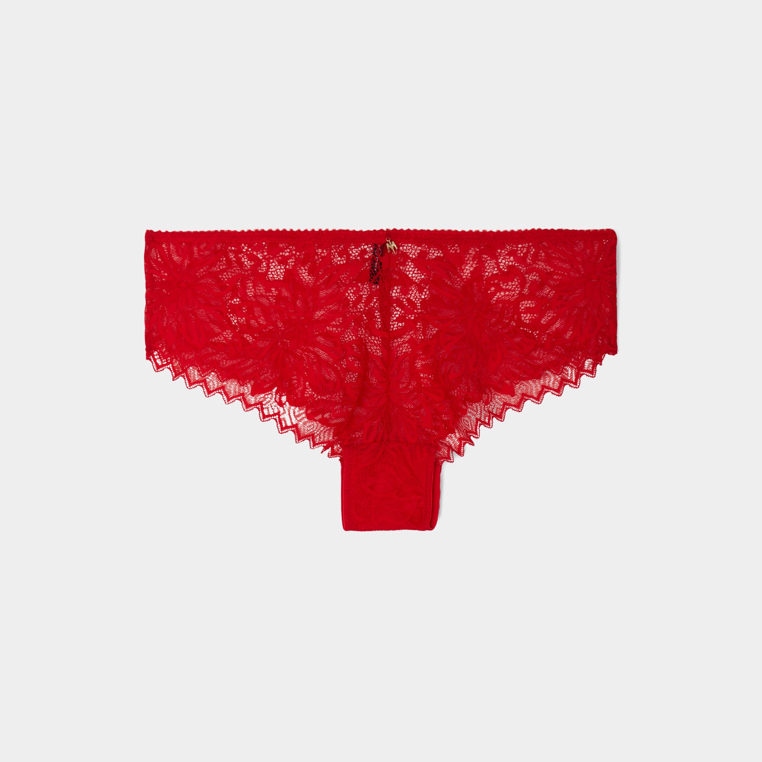 Shorty en dentelle rouge femme