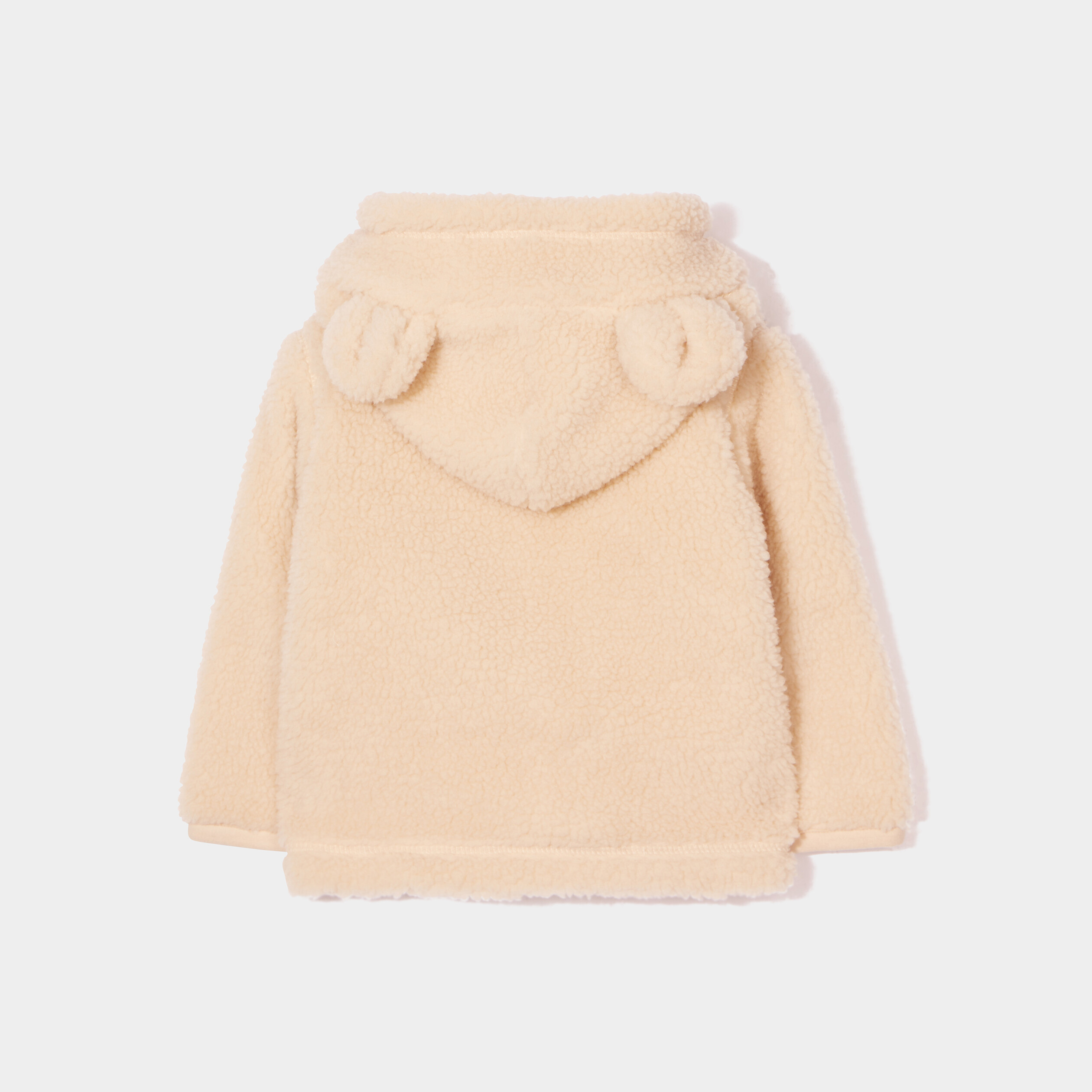 Veste capuche imitation laine de mouton ivoire bébé garçon