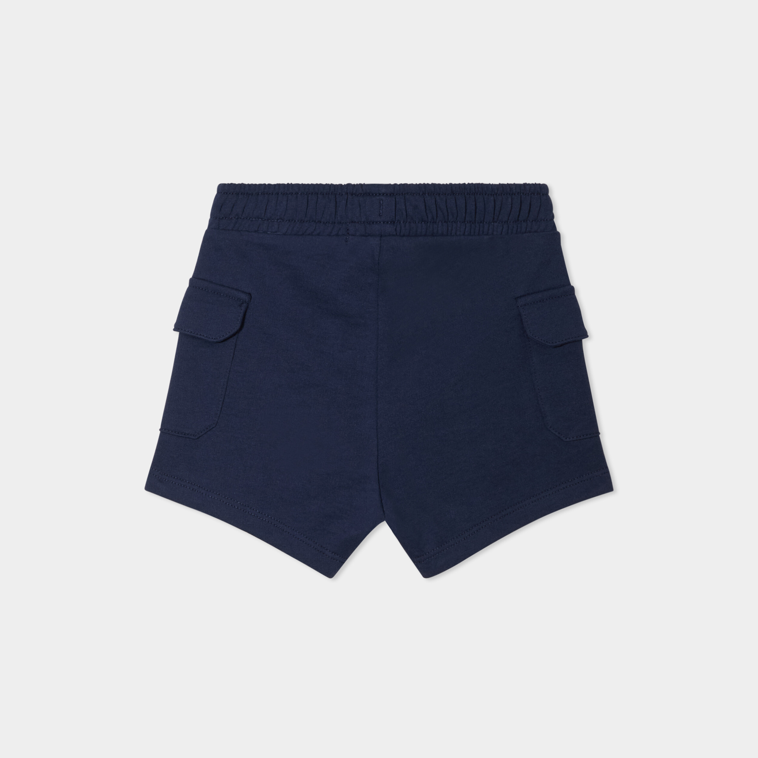 short avec poches cotes bleu marine bebeg Short avec poches côtés bleu marine bébé garçon