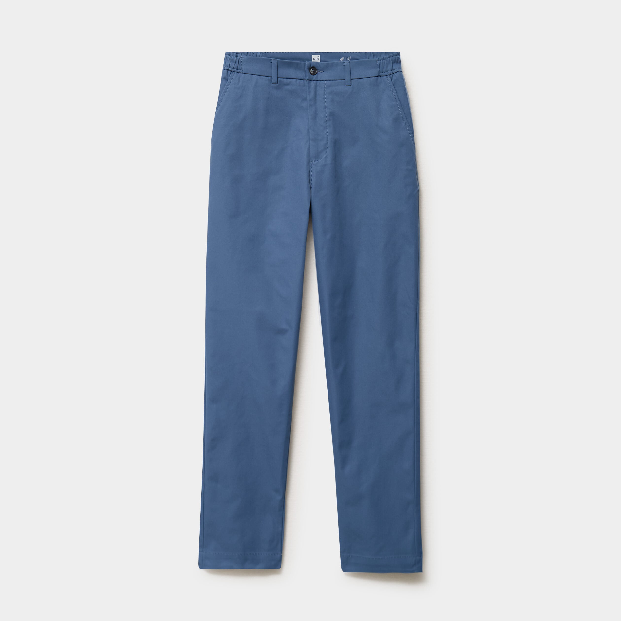 Pantalon chino droit extensible bleu gris homme