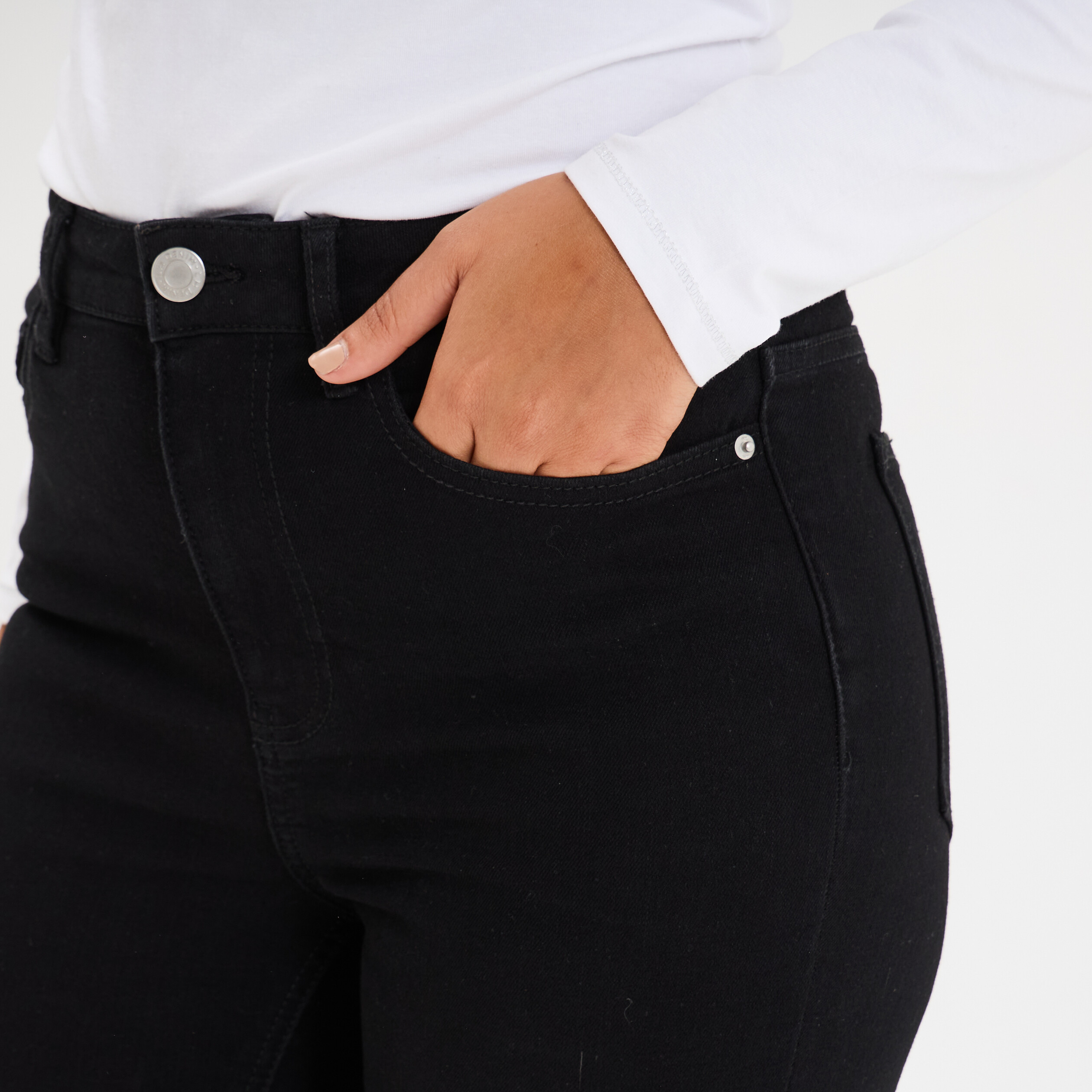 jeans skinny taille haute denim noir femme Jeans skinny taille haute denim noir femme