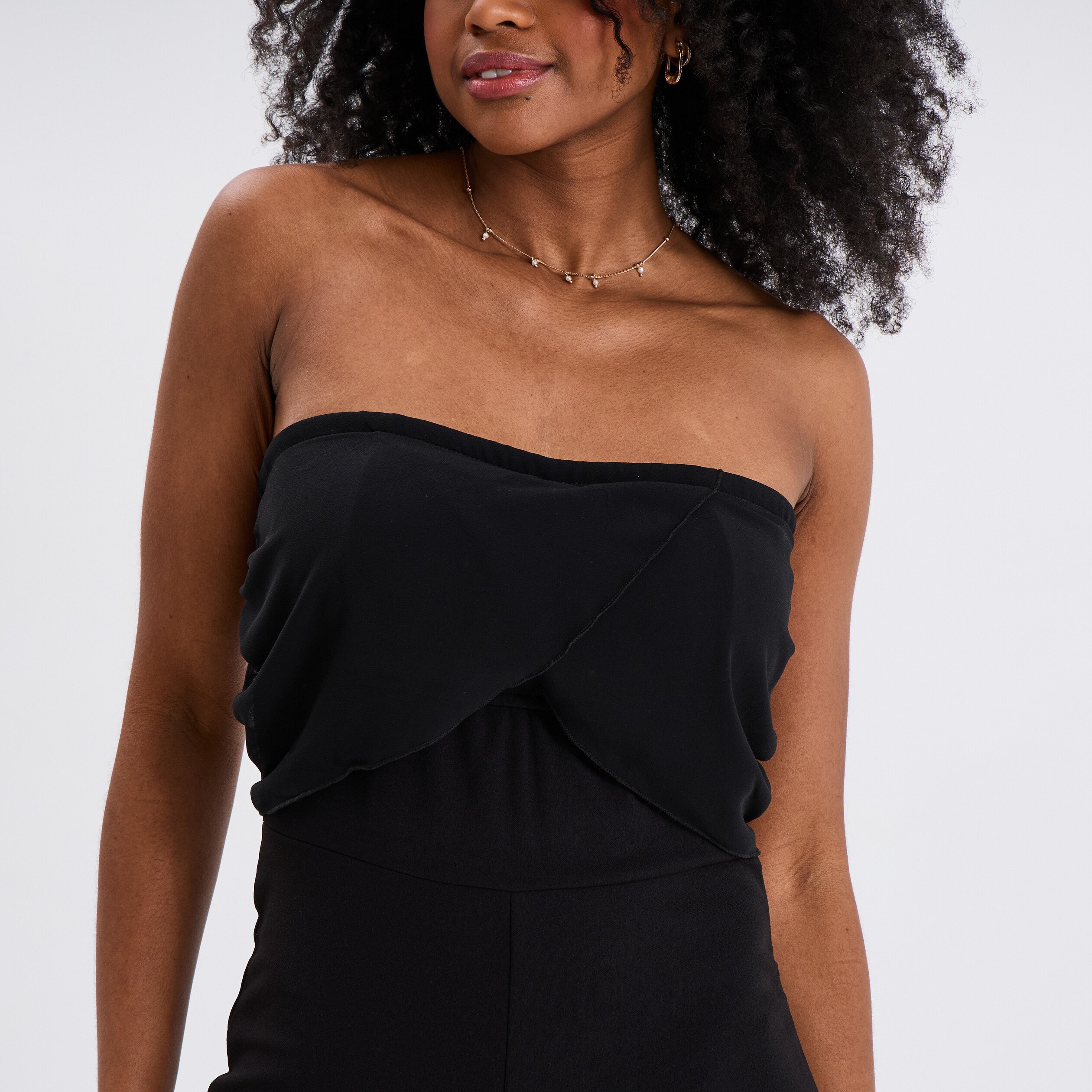 combinaison pantalon bustier noir femme Combinaison pantalon bustier noir femme