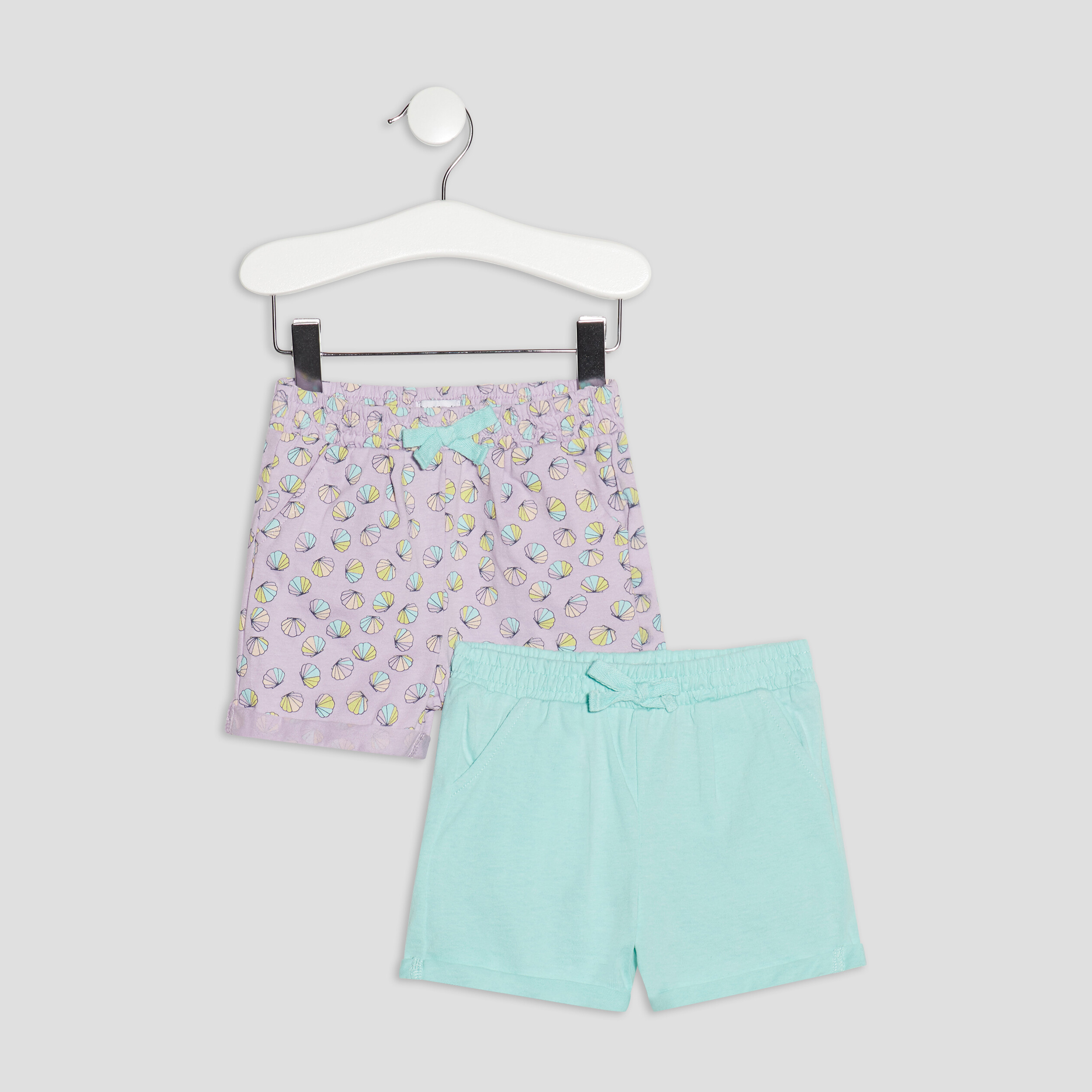Lot 2 shorts violet clair b b fille La Halle