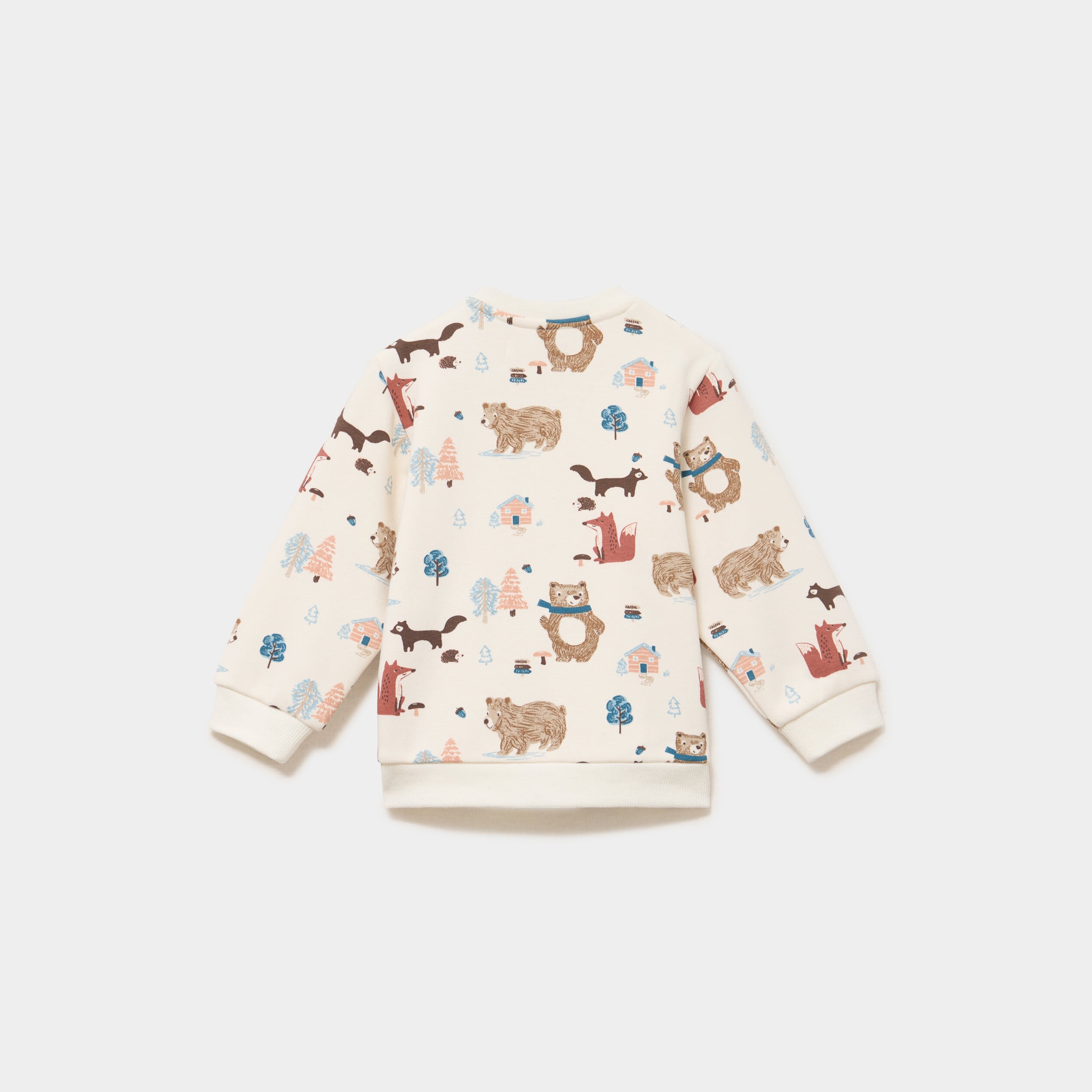 Sweat molletonn&eacute; boutons &eacute;paule ecru b&eacute;b&eacute; gar&ccedil;on